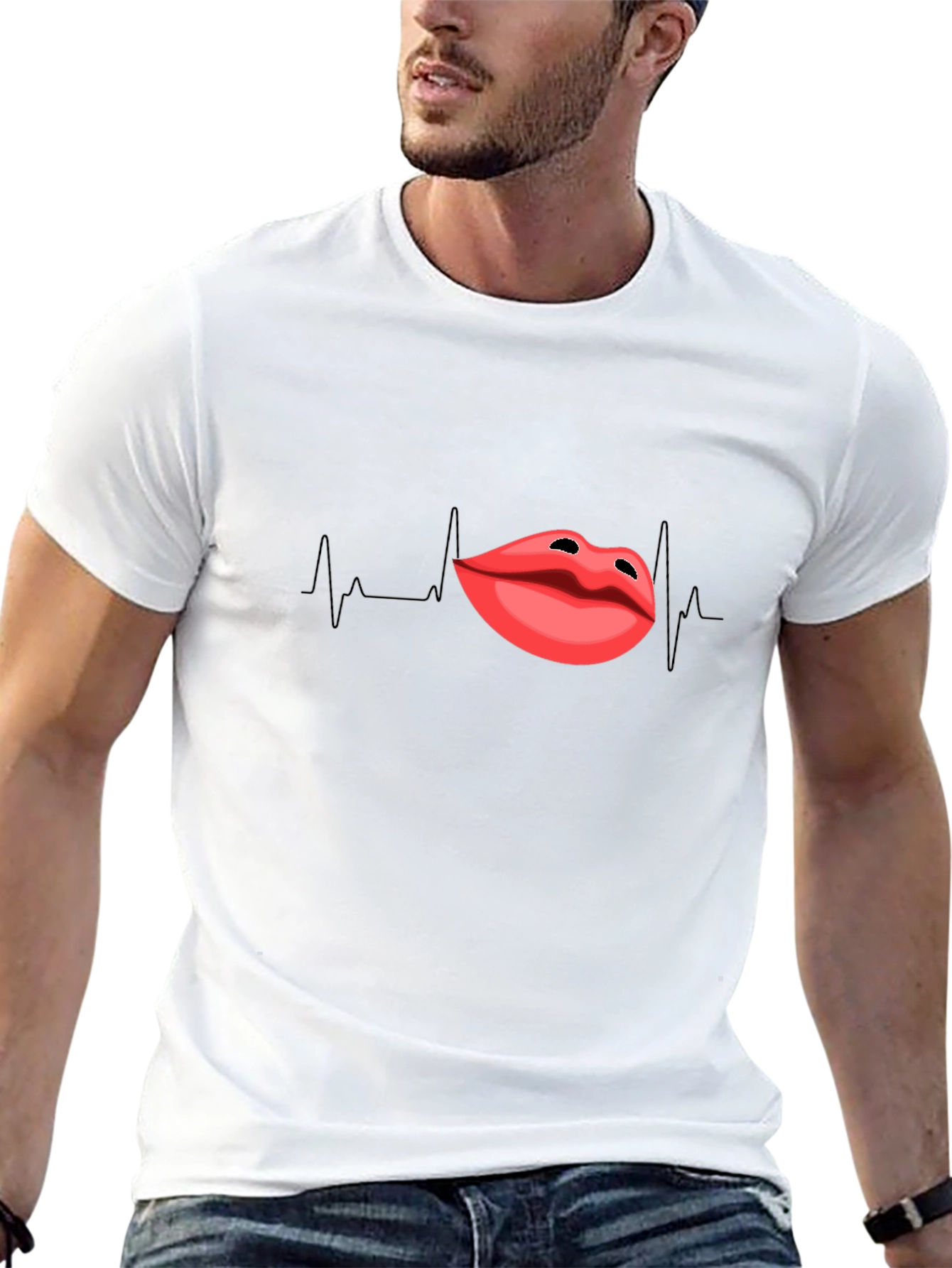 Lip Pulse Black T-Shirt - Express Your Passion!