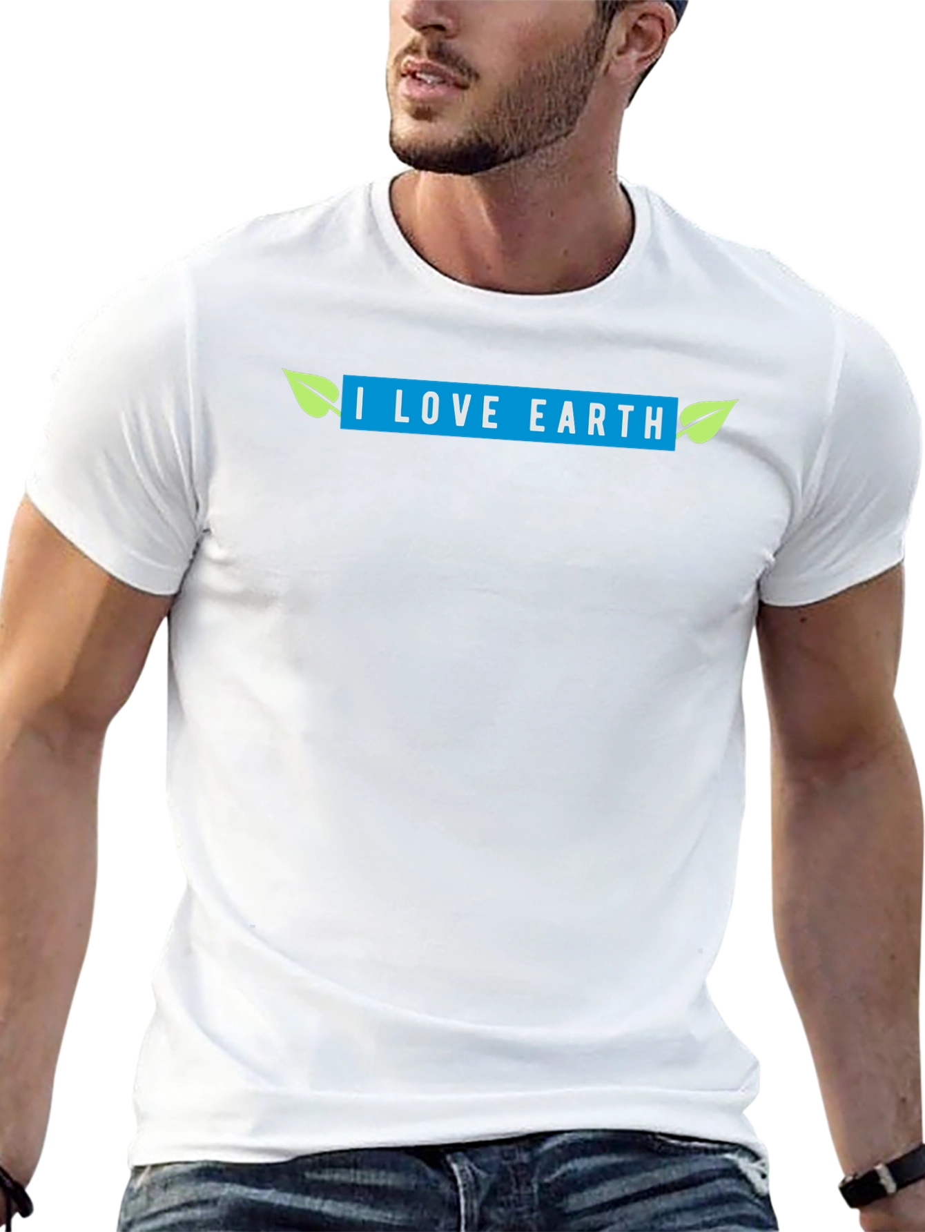 I Love Earth Graphic T-Shirt - Eco-Friendly Design