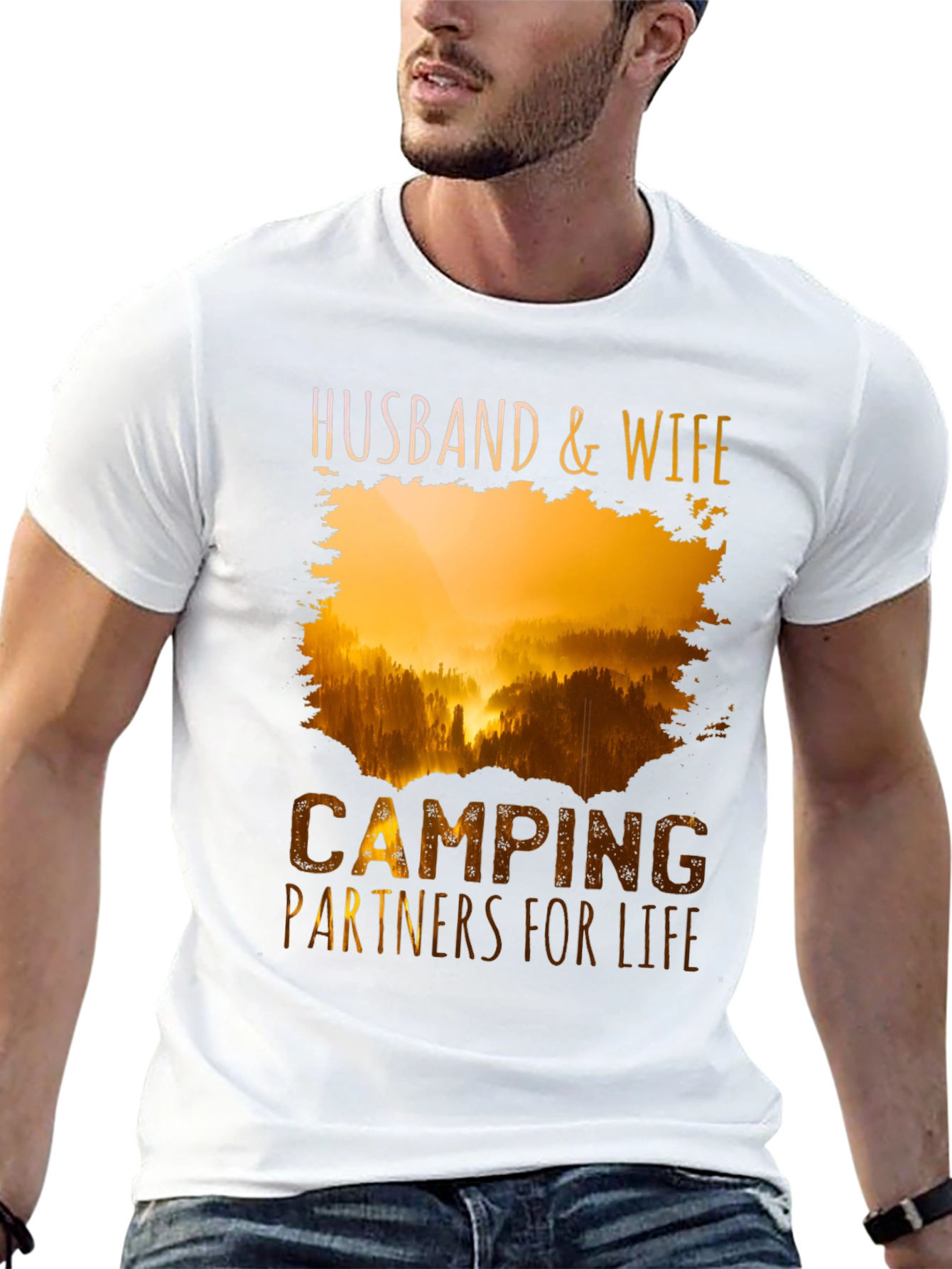 Husband & Wife Camping Partners Tee