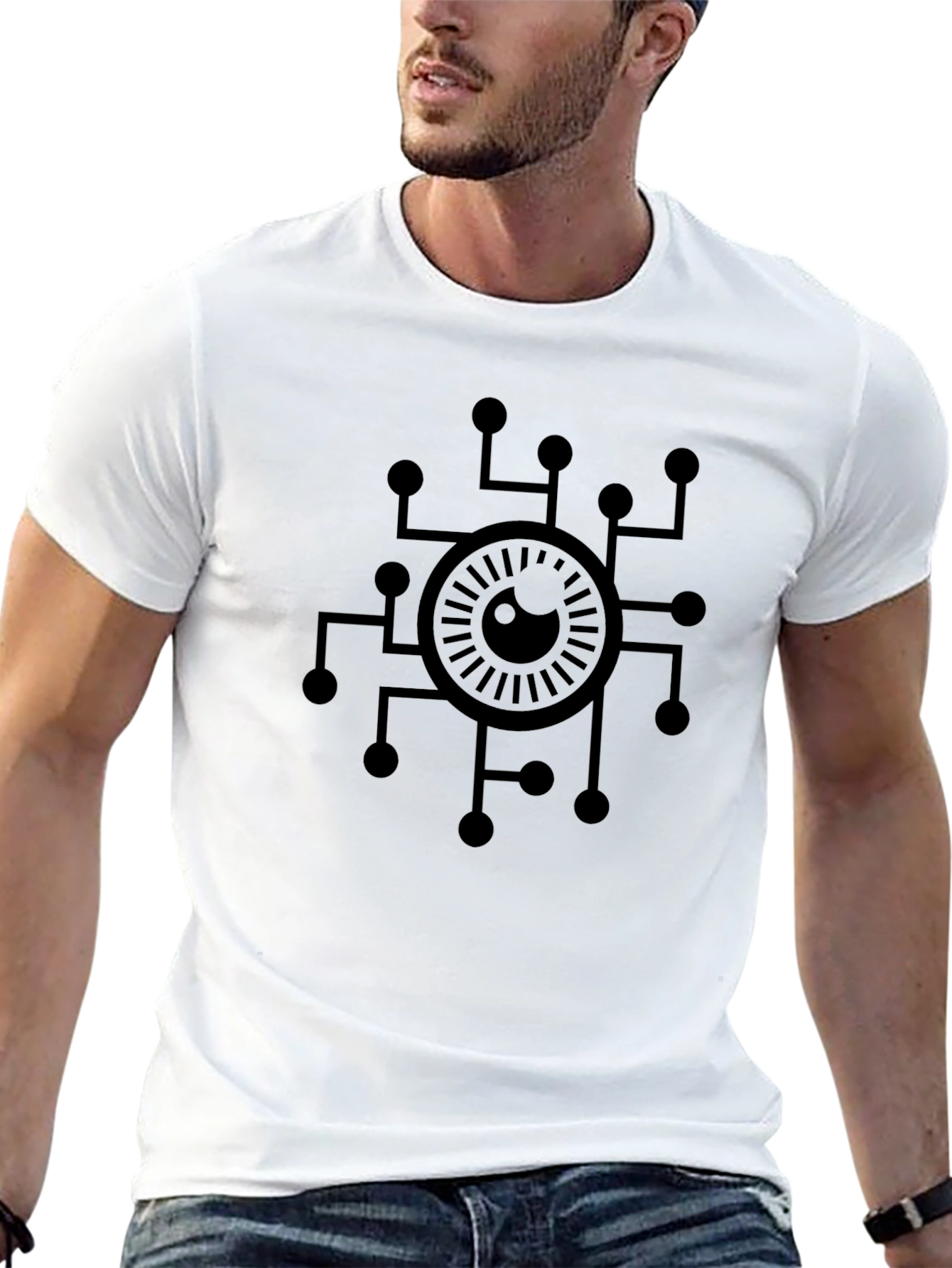 Cyber Eye Graphic Tee - Black