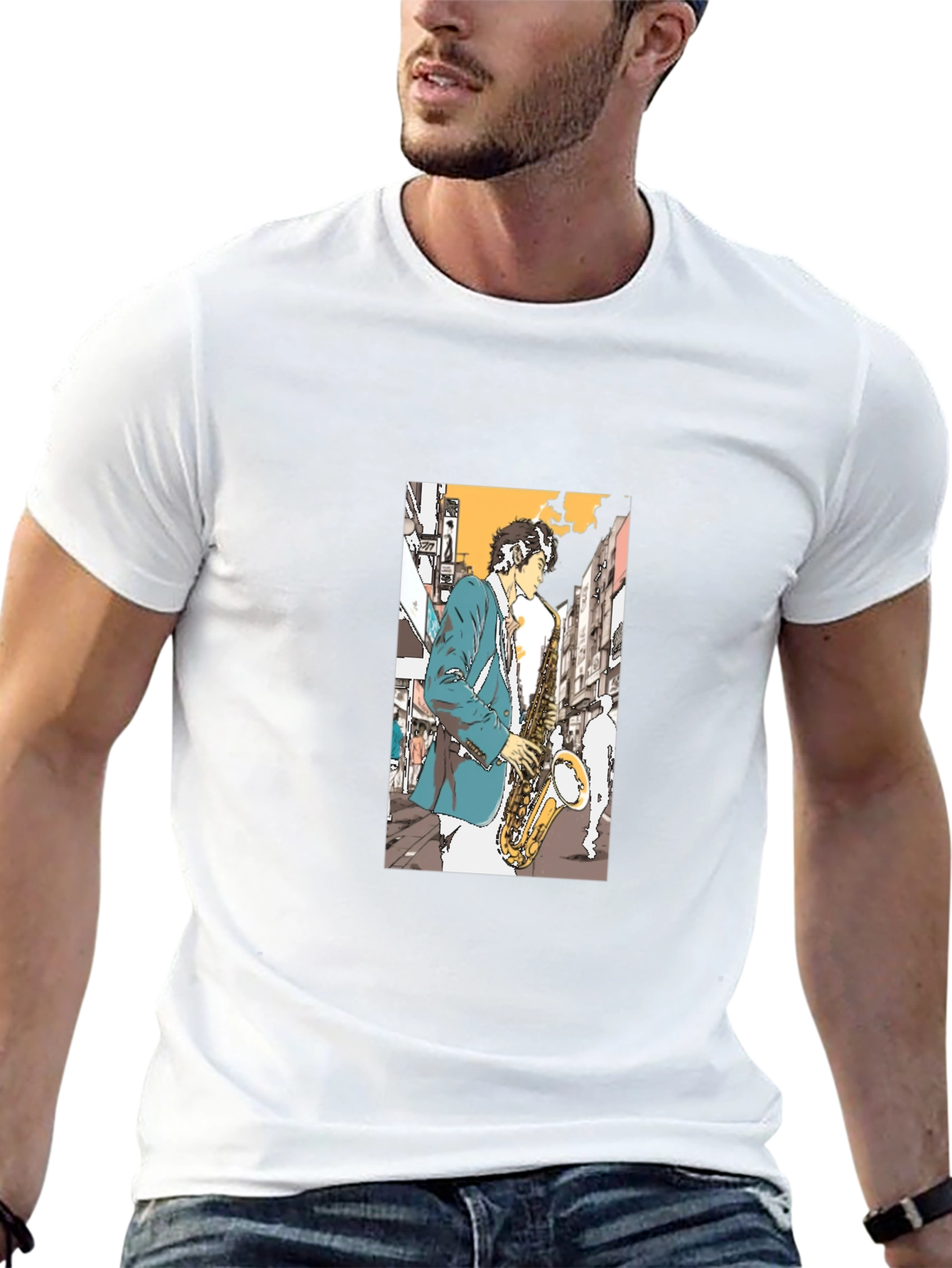 Jazz Saxophone Player Graphic Tee