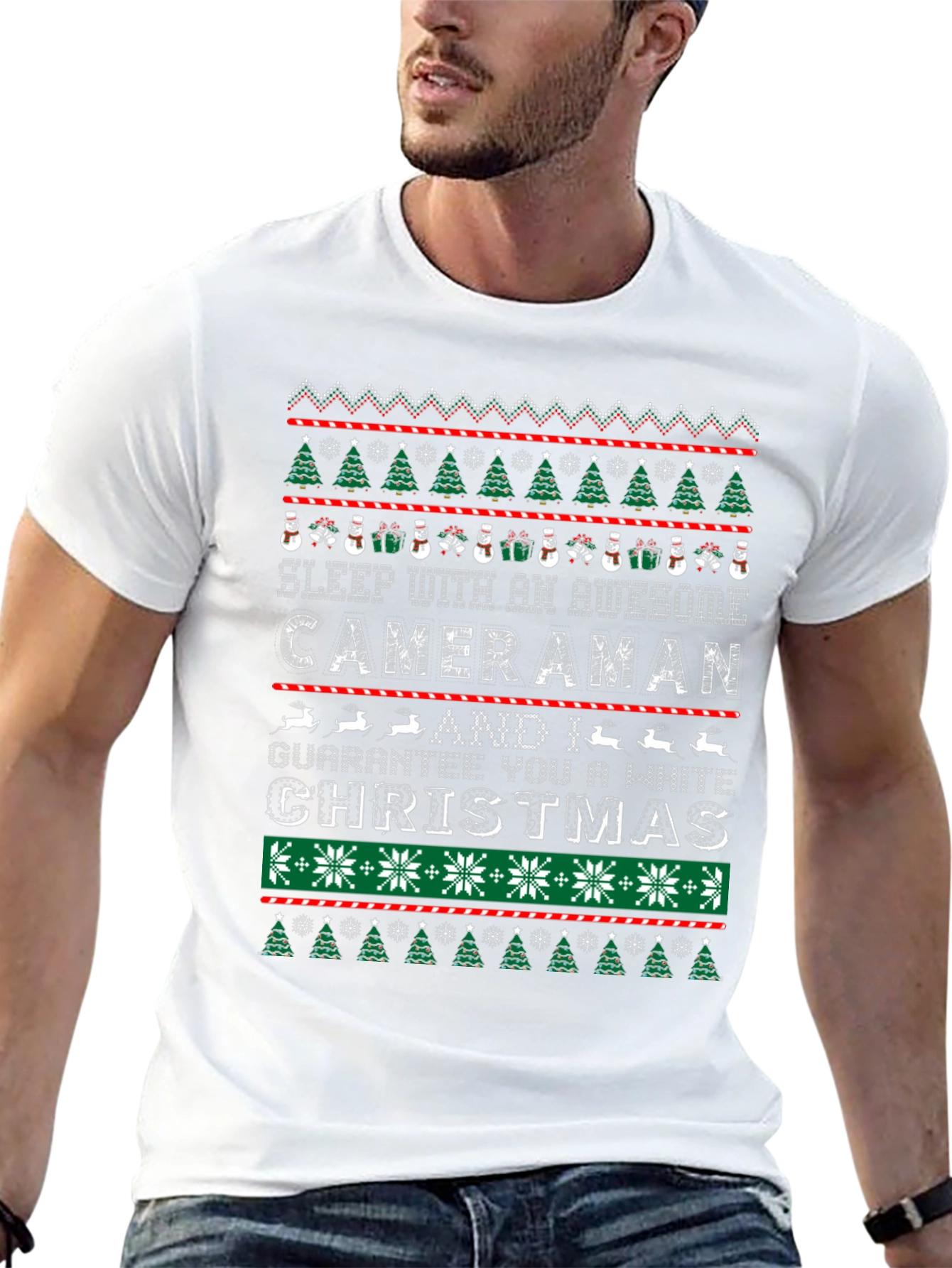 Awesome Cameraman Ugly Christmas Sweater T-Shirt