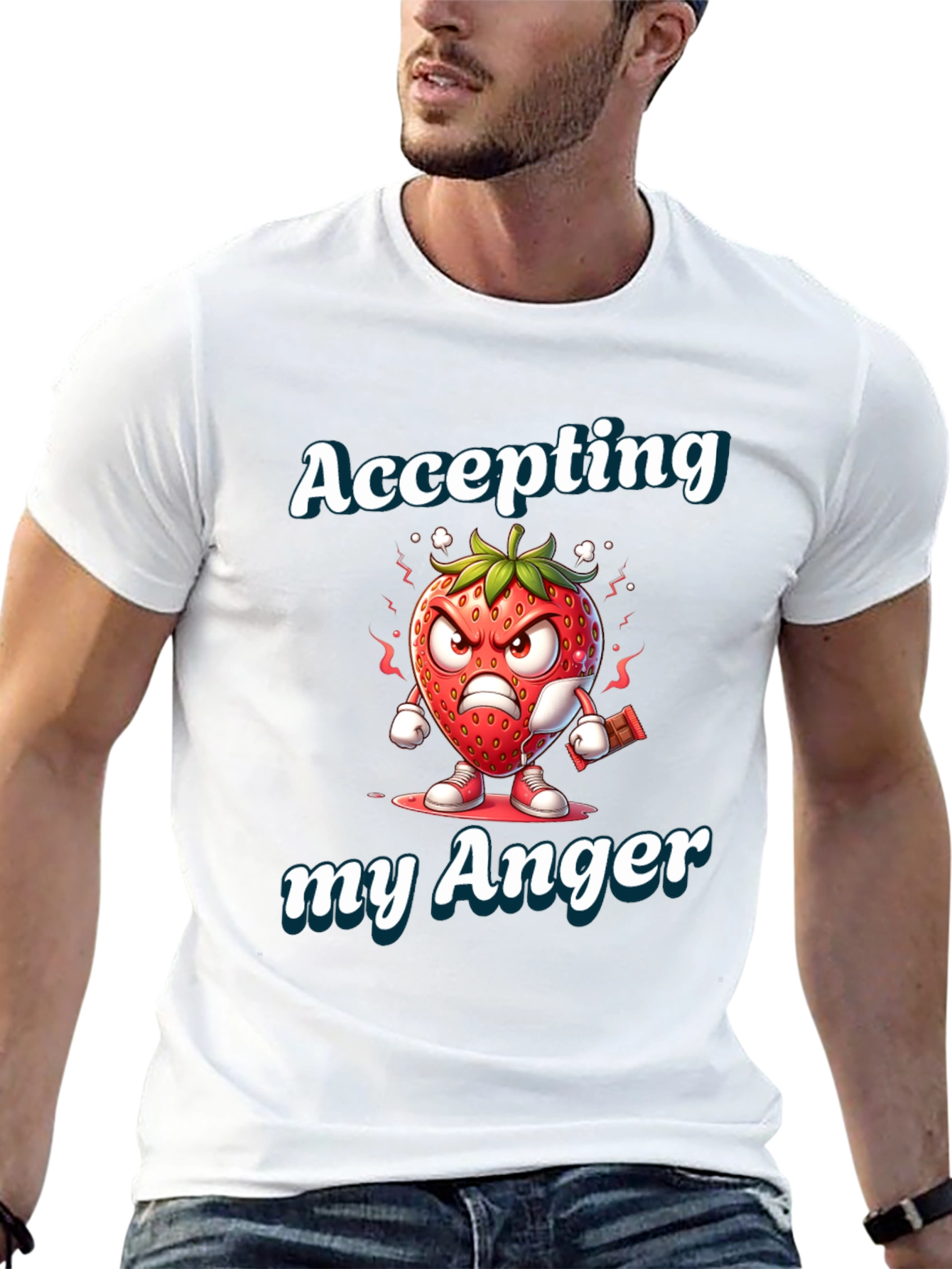 Accepting My Anger T-Shirt - Funny Angry Strawberry Tee