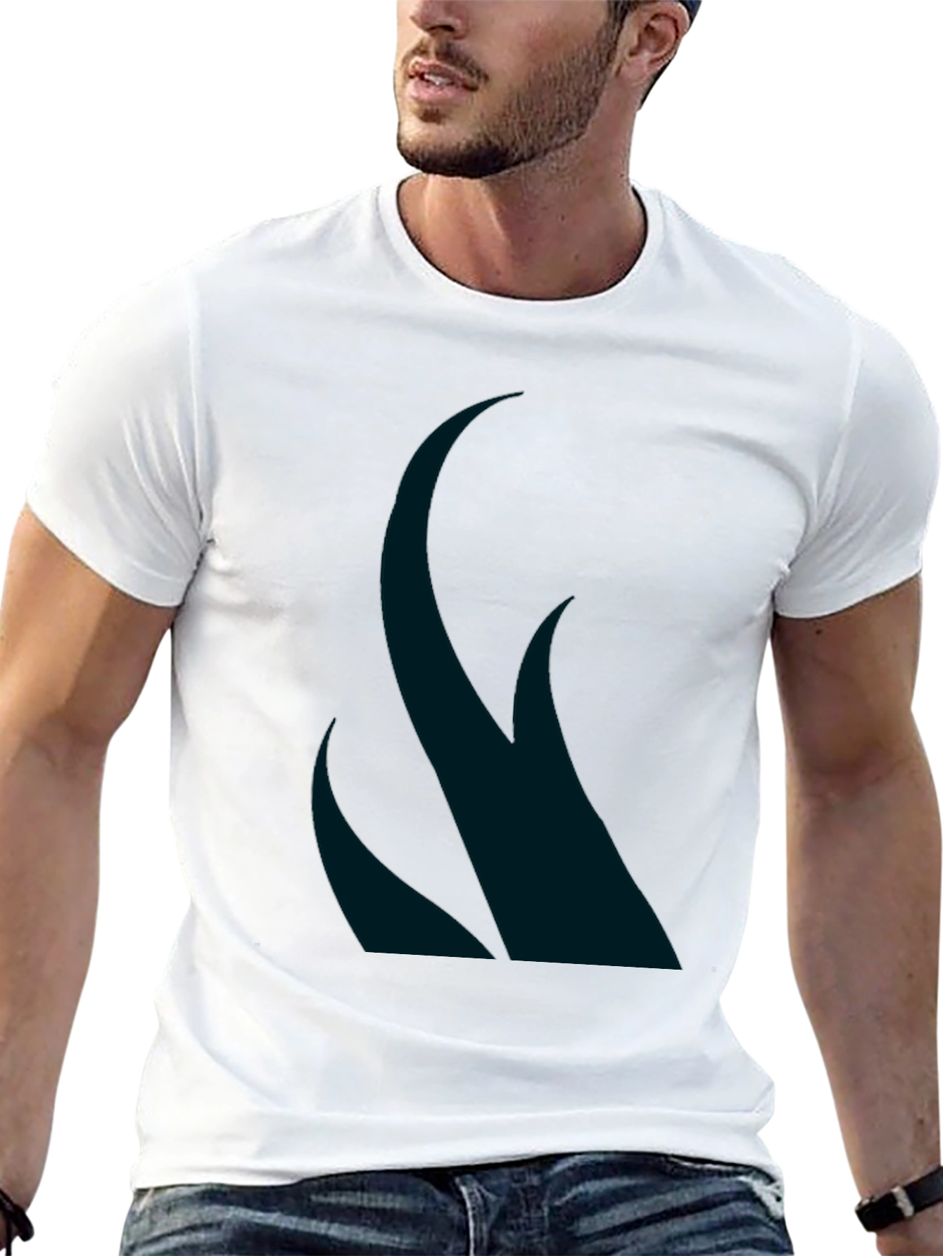 Mens Black Graphic Tee - Abstract Design
