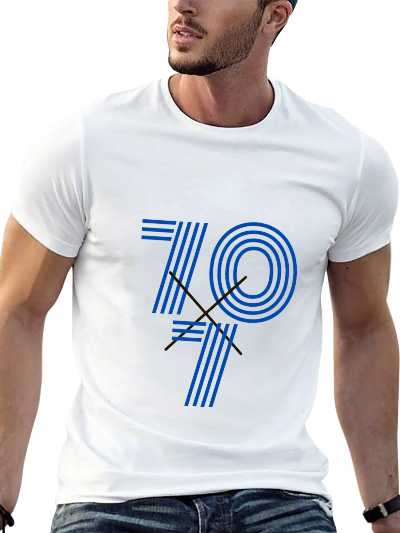 Retro 70s Style Graphic Tee - Black