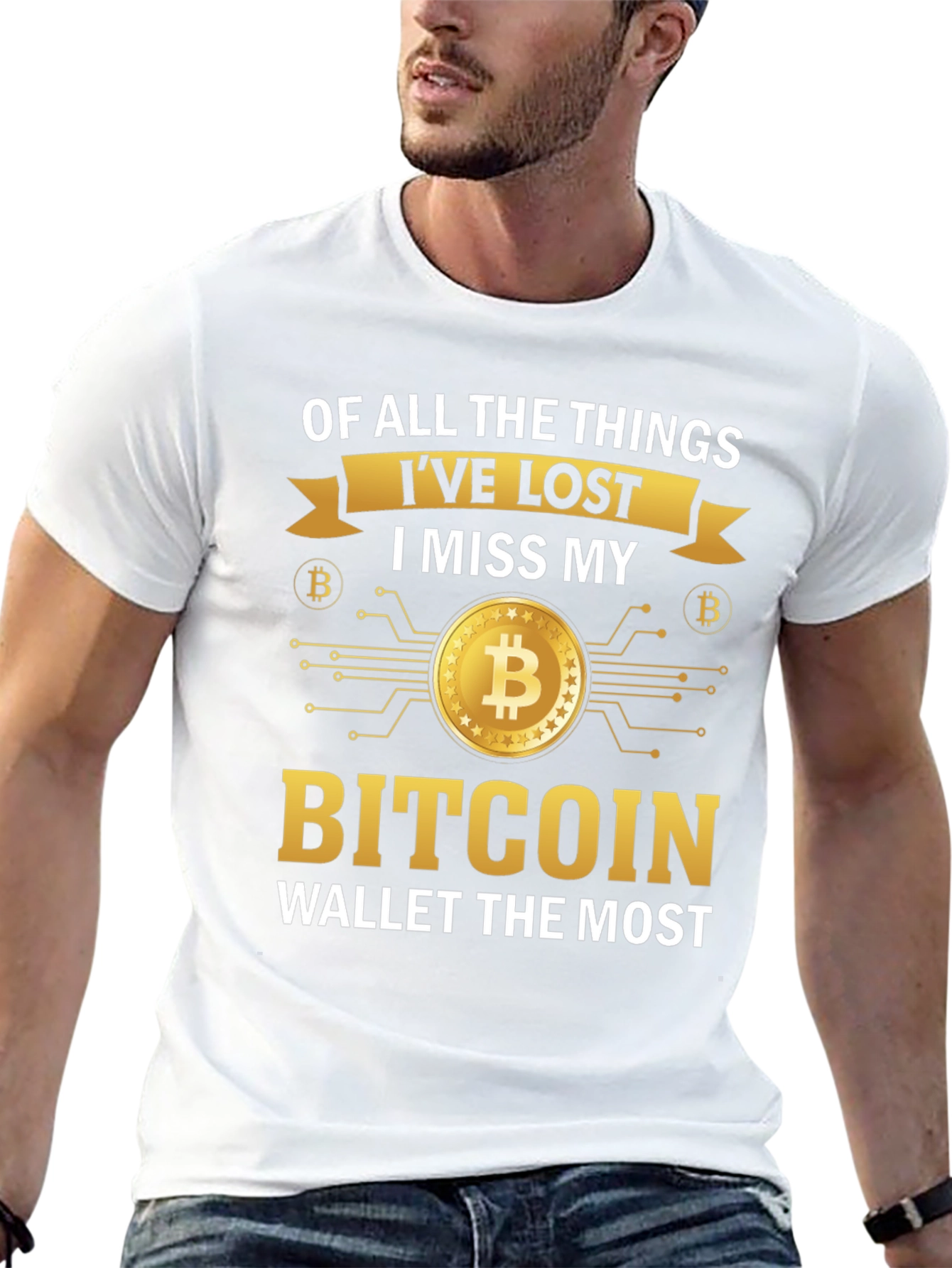 Bitcoin Wallet Lost T-Shirt Crypto Currency Funny Tee