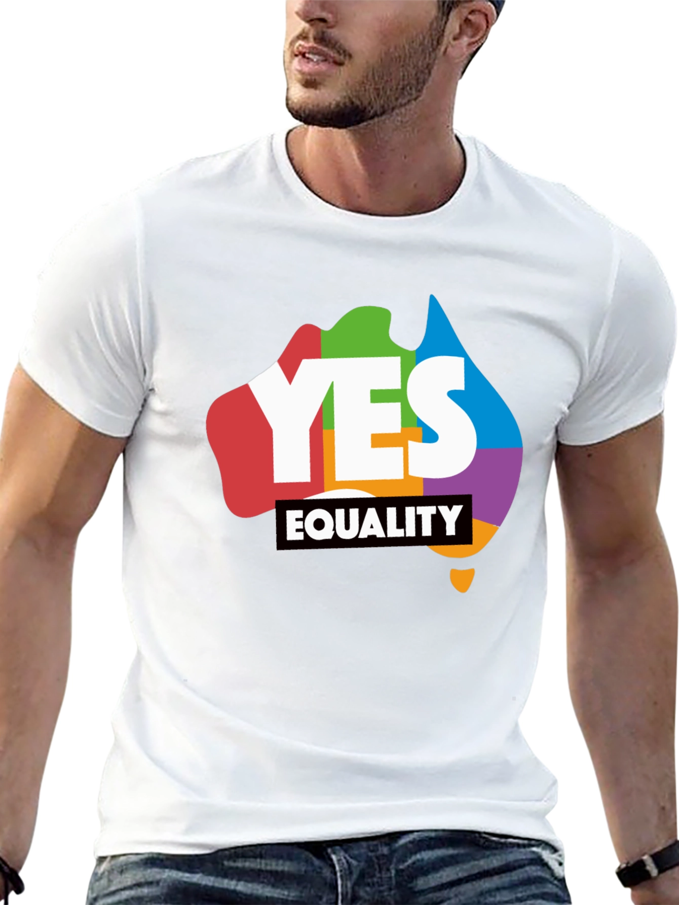 Yes Equality T-Shirt - Rainbow Australia Pride Tee