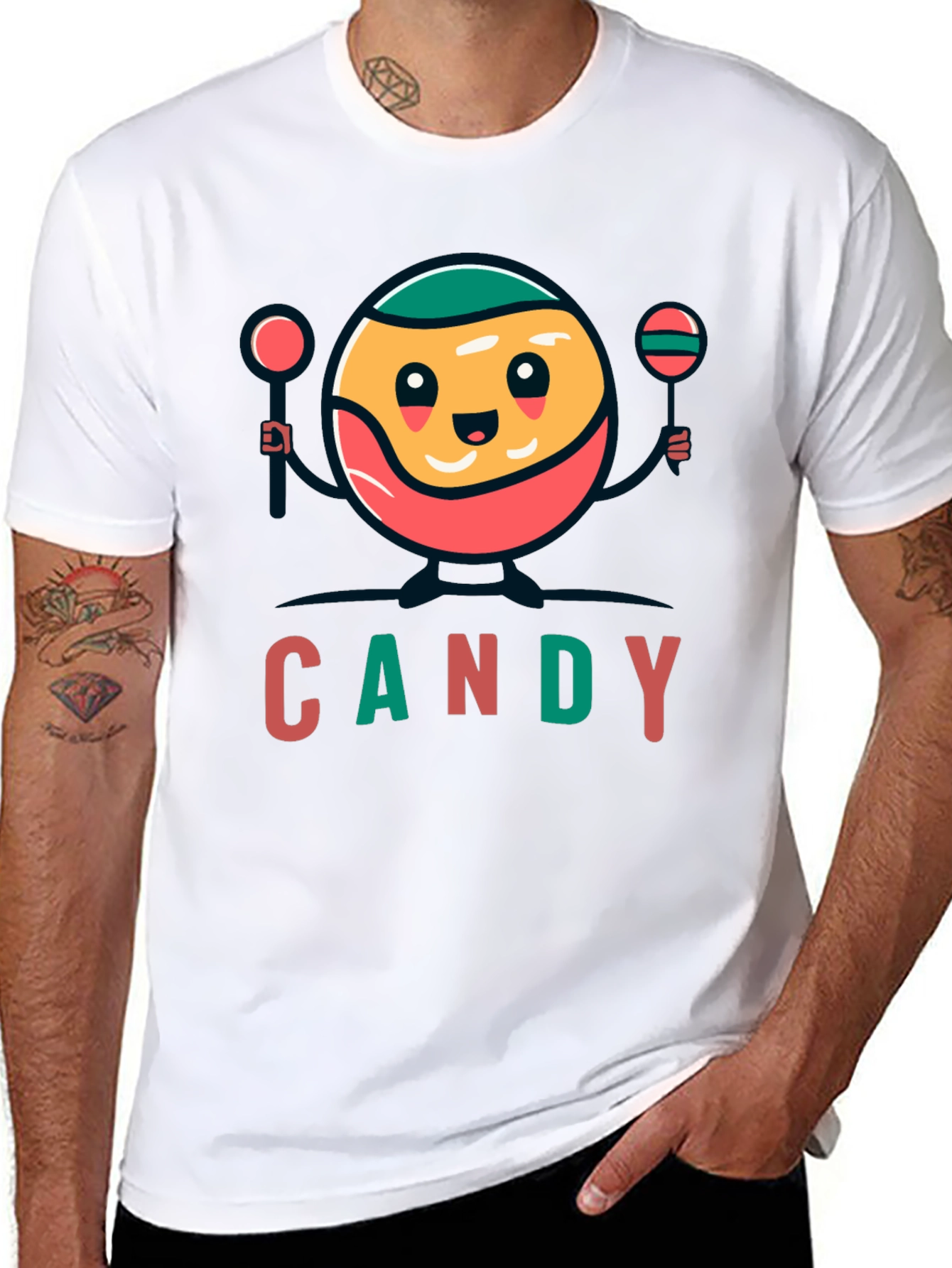 Candy Character Black T-Shirt