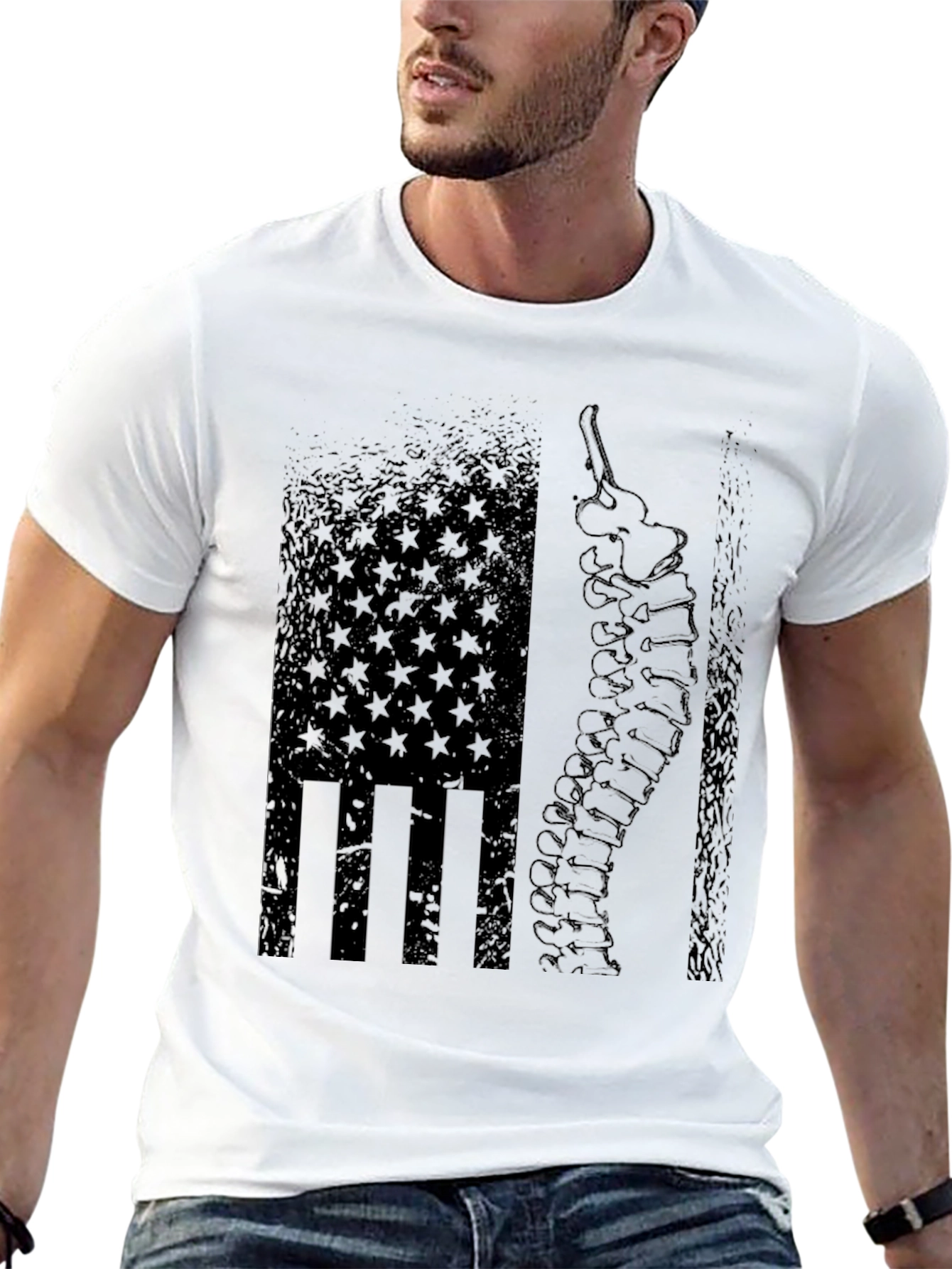 Chiropractor American Flag Spine T-Shirt