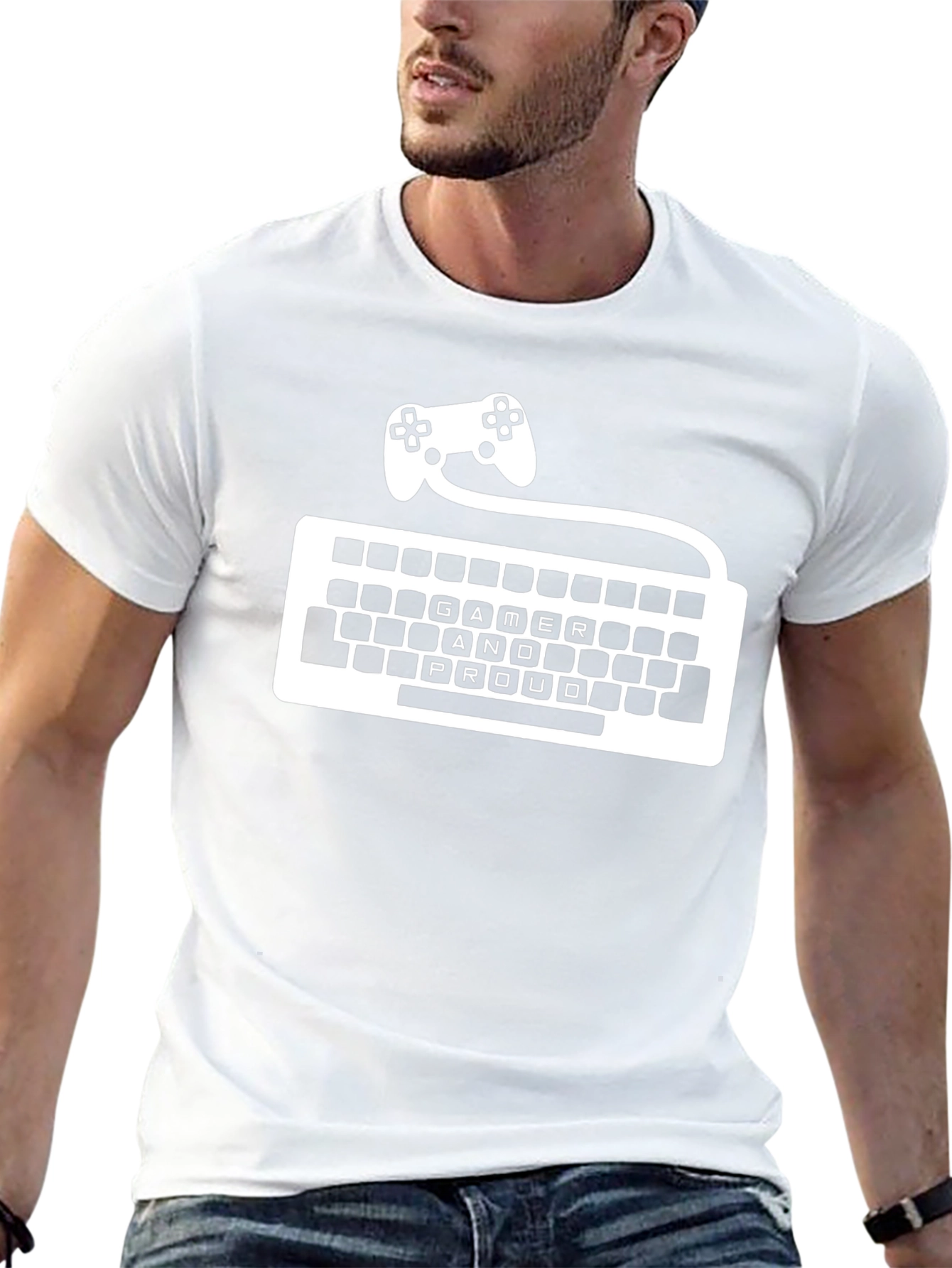 Gamer Proud T-Shirt - Keyboard & Controller Design