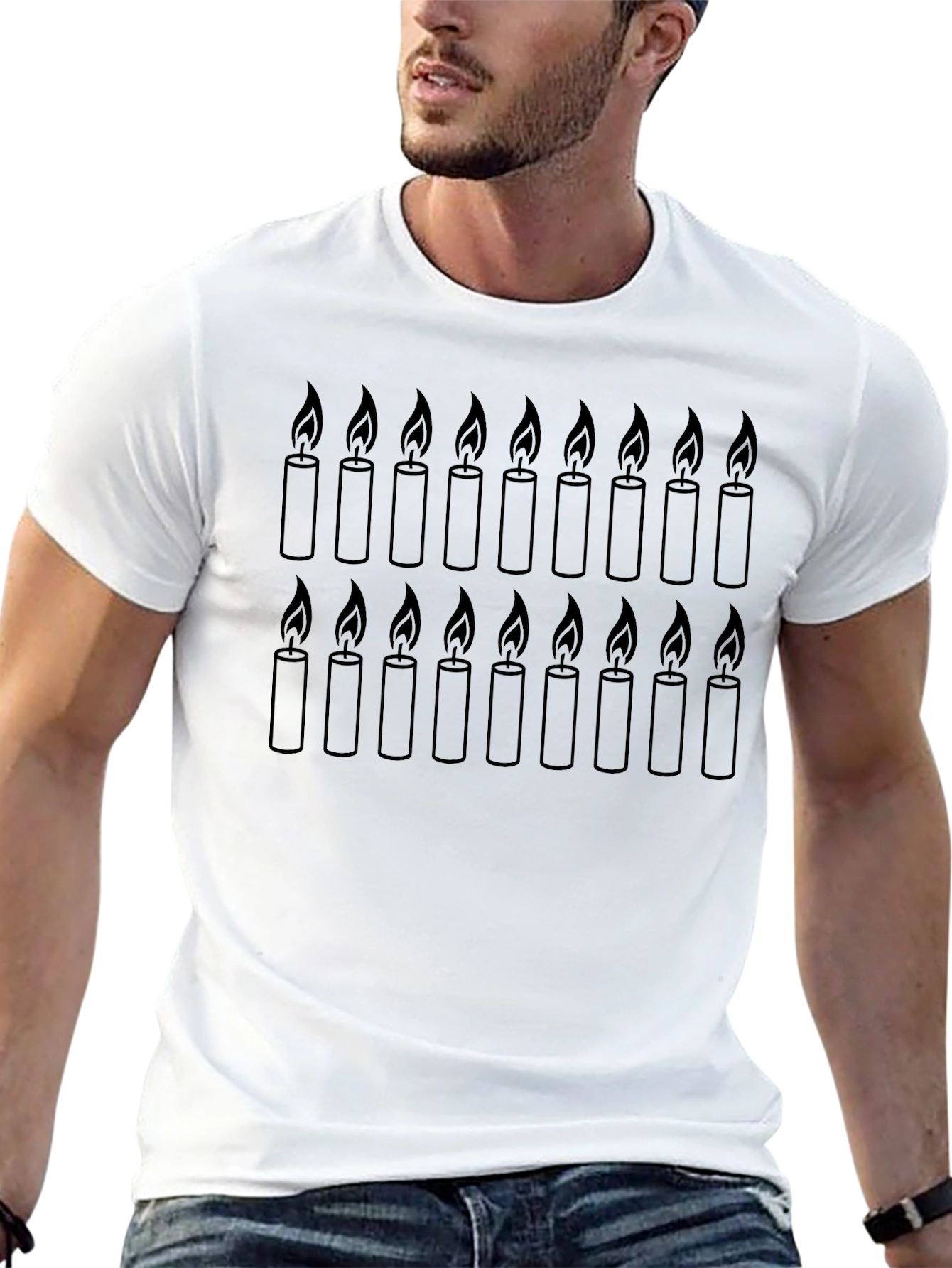 Candle Print T-Shirt - Minimalist Design