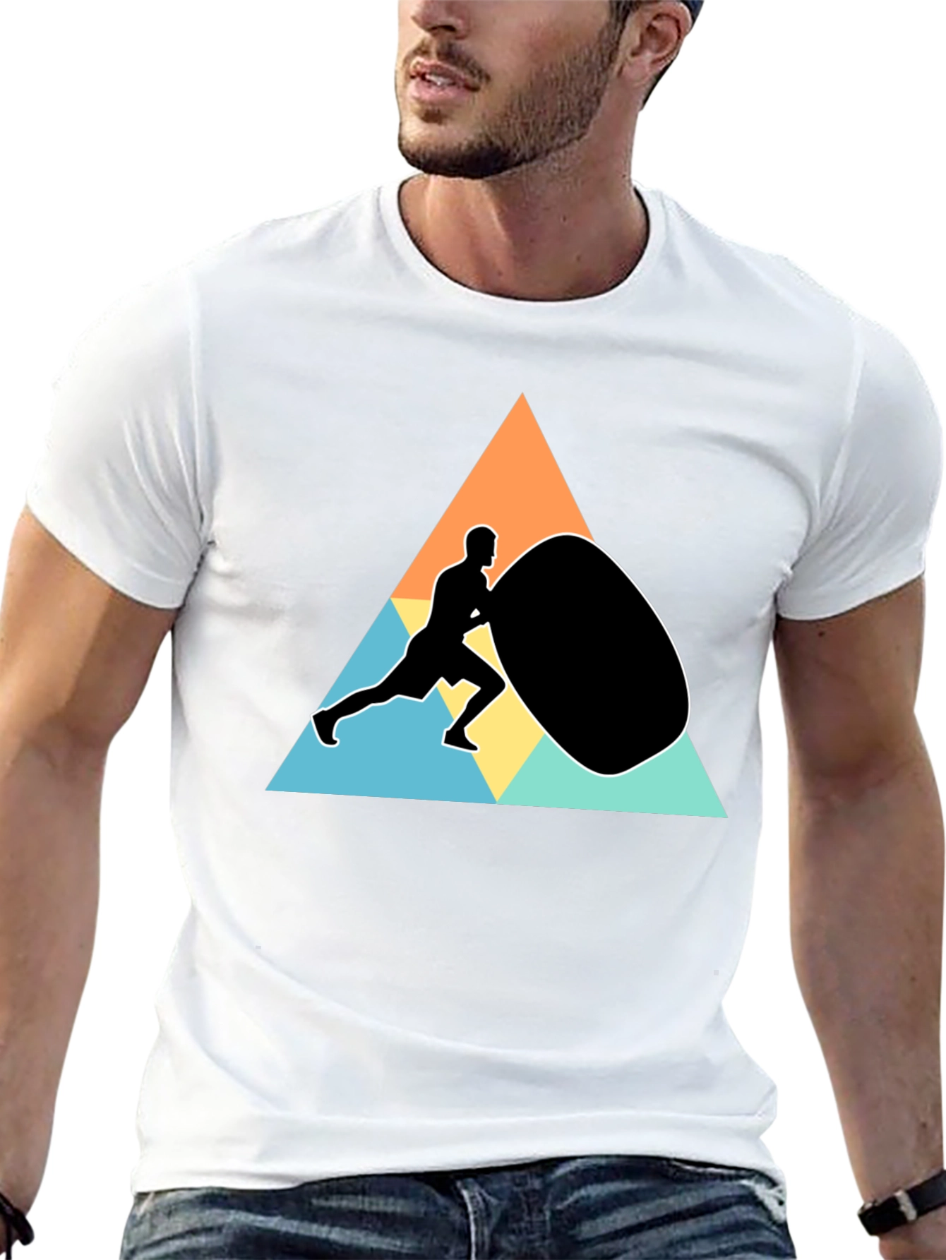 Workout Graphic Tee - Black Casual Cotton Blend