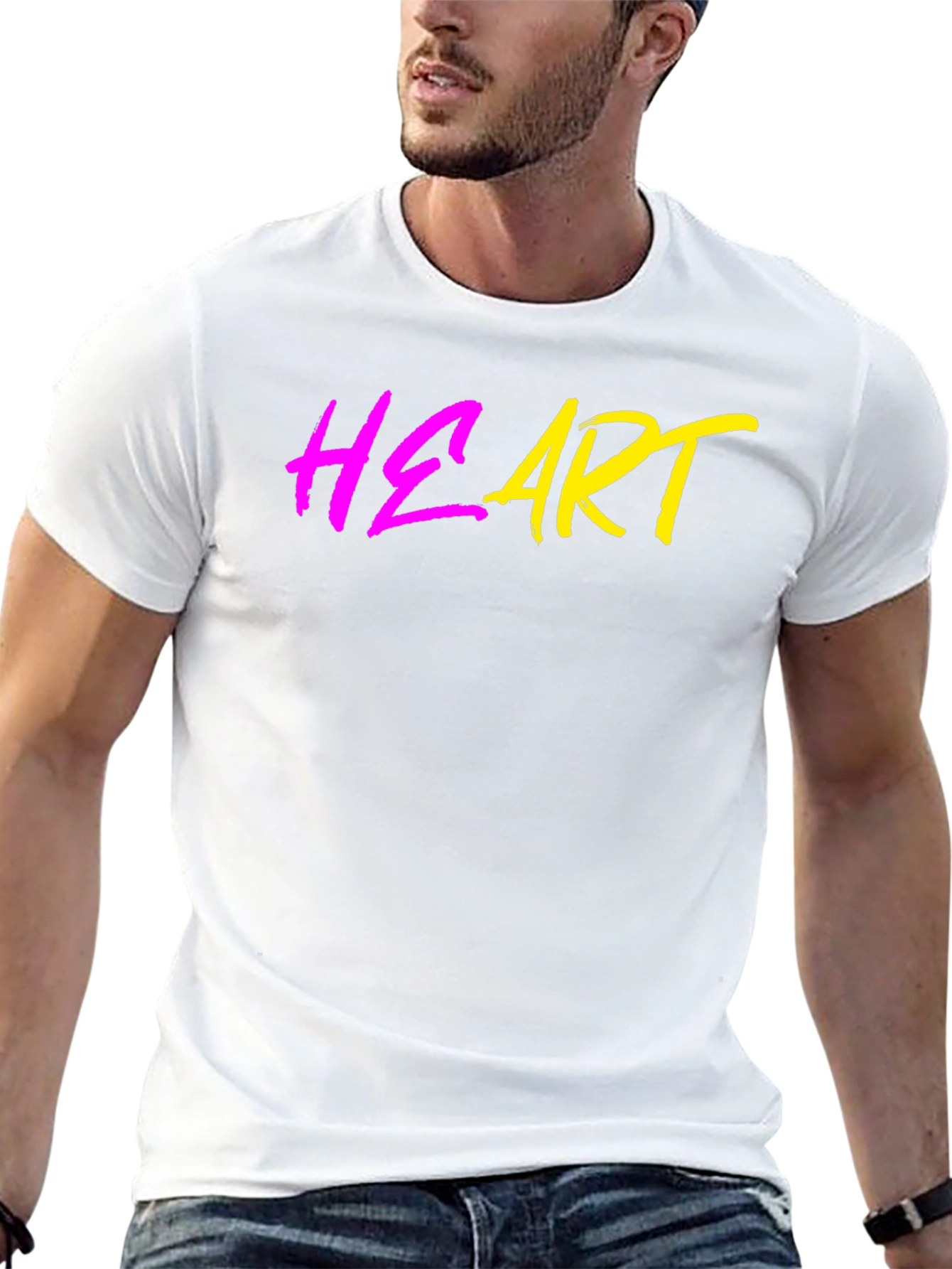 Heart Graphic Black Tee - Trendy Casual Wear