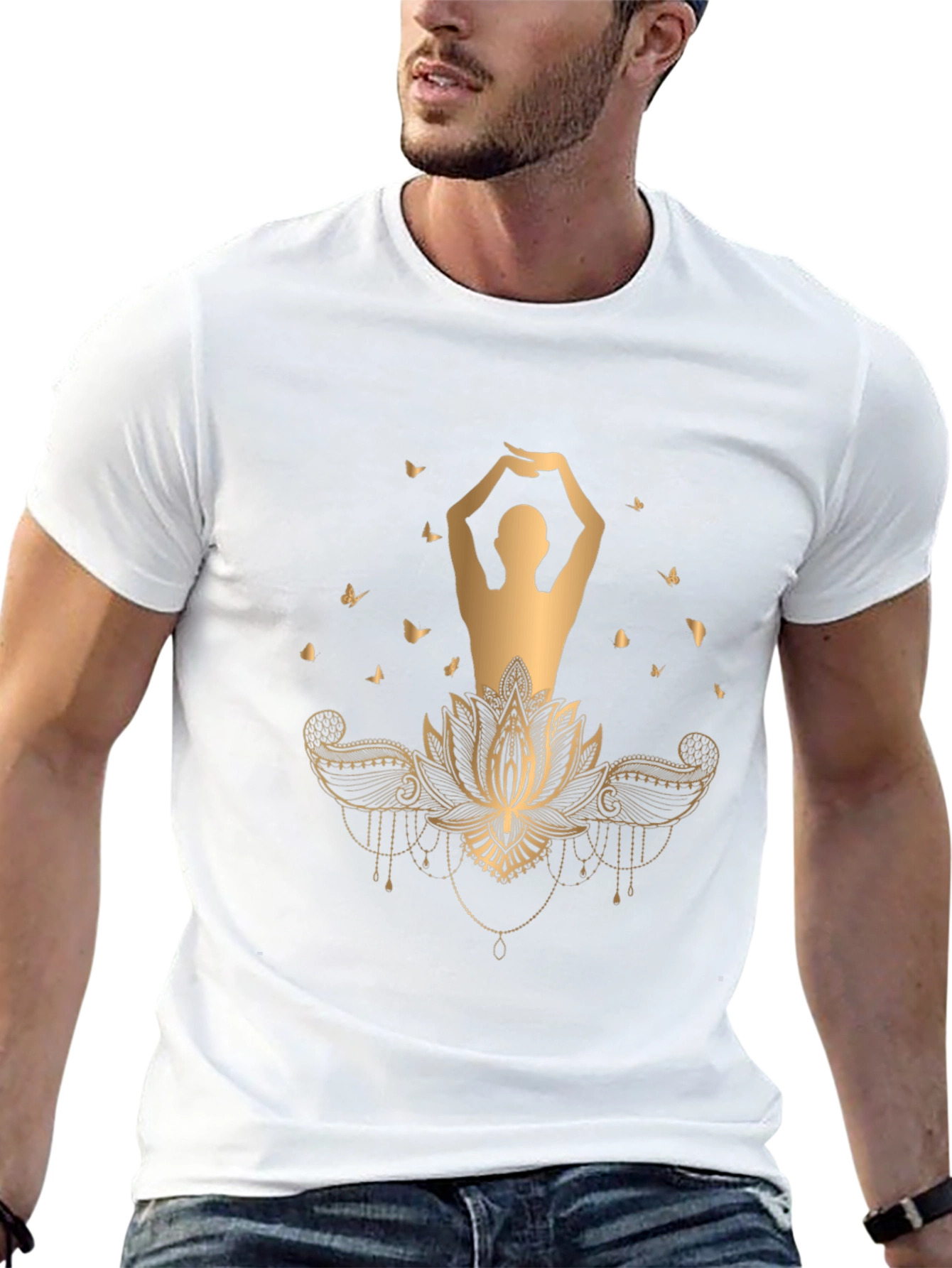 Lotus Pose Graphic Tee - Meditative Style