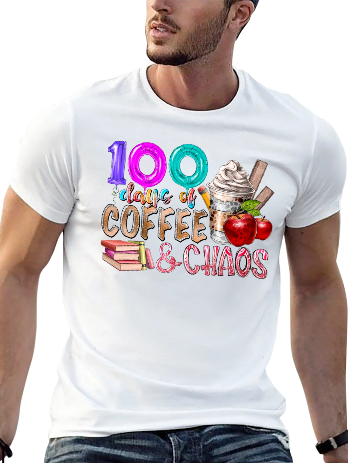100 Days Coffee and Chaos T-Shirt