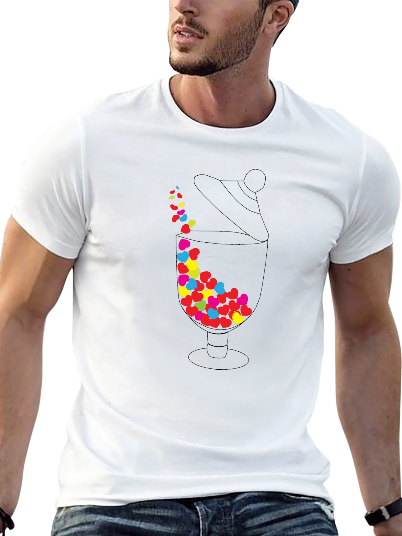 Heart Candy Jar Graphic Tee - Black
