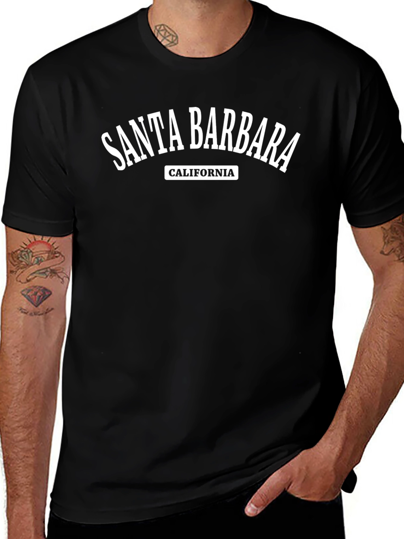 Santa Barbara California Graphic Tee - Black