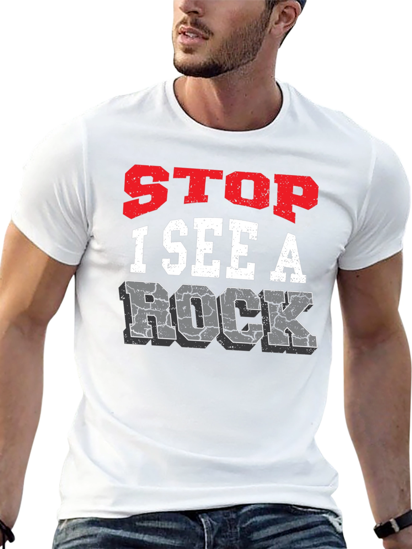 Stop I See A Rock Graphic Tee