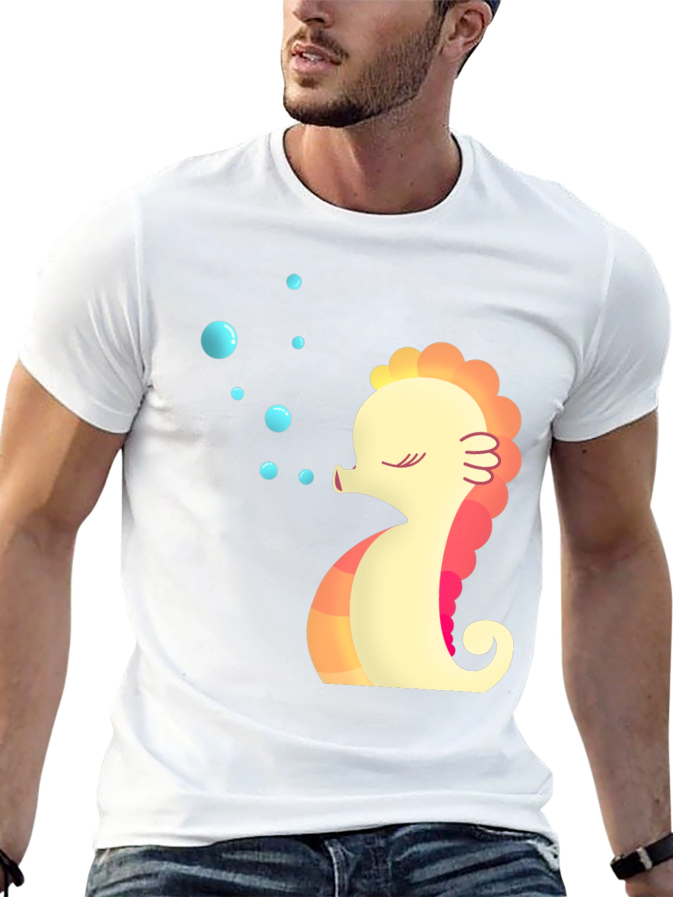 Seahorse Bubble T-Shirt - Cute Sea Life Tee