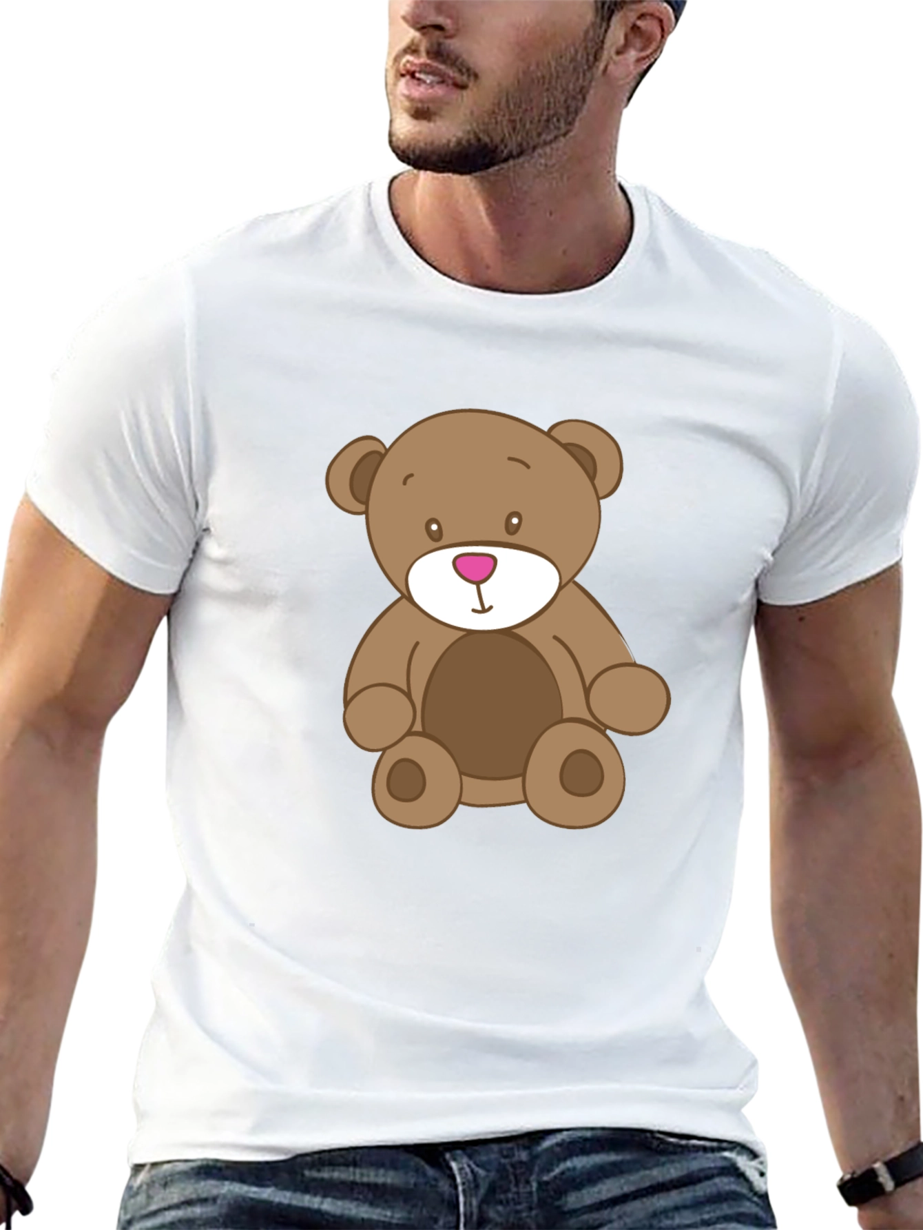 Teddy Bear Graphic Black T-Shirt