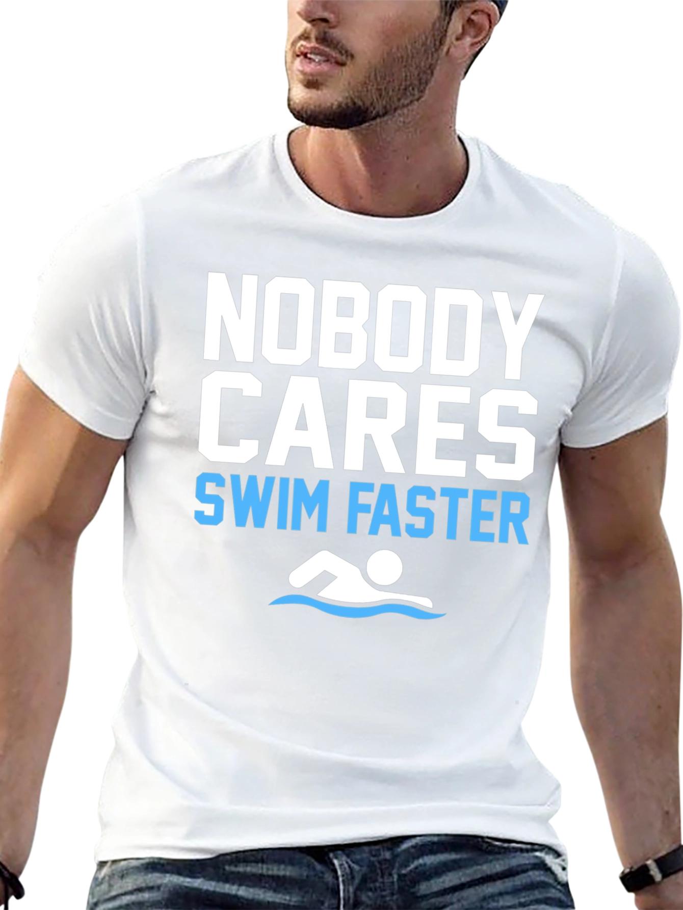 Funny Swim Faster Graphic T-Shirt