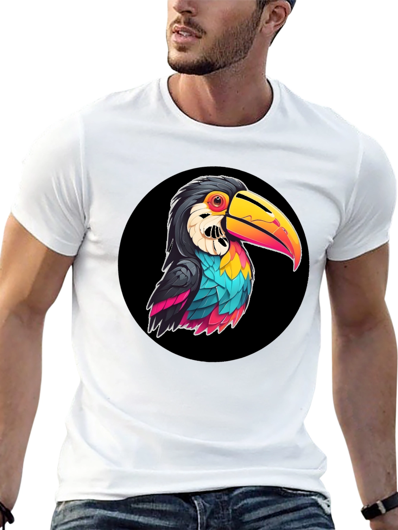 Toucan Graphic T-Shirt - Bold & Vibrant Design