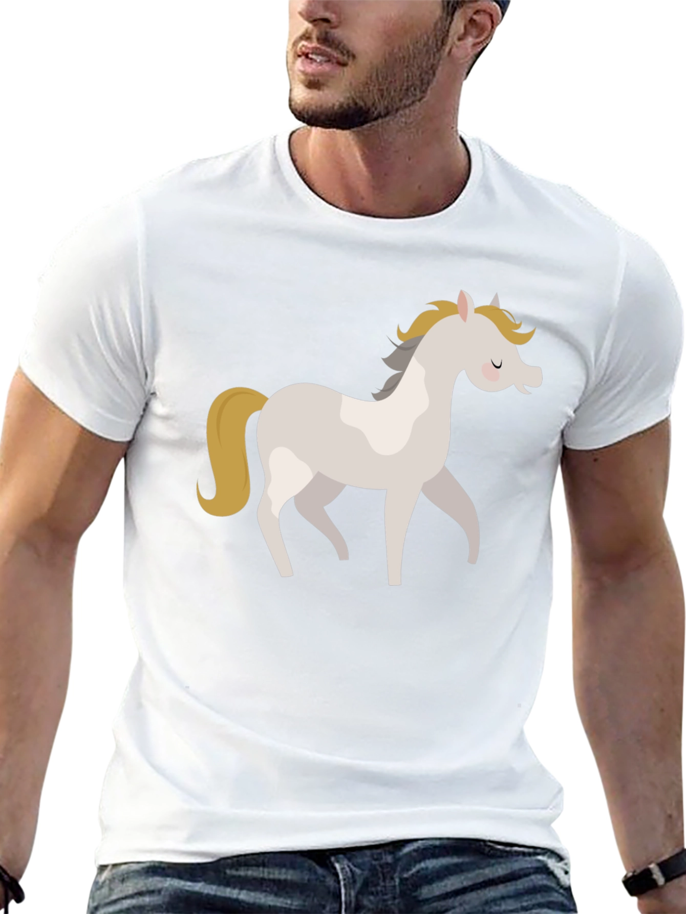 Cute Horse Graphic Tee - Casual Comfort