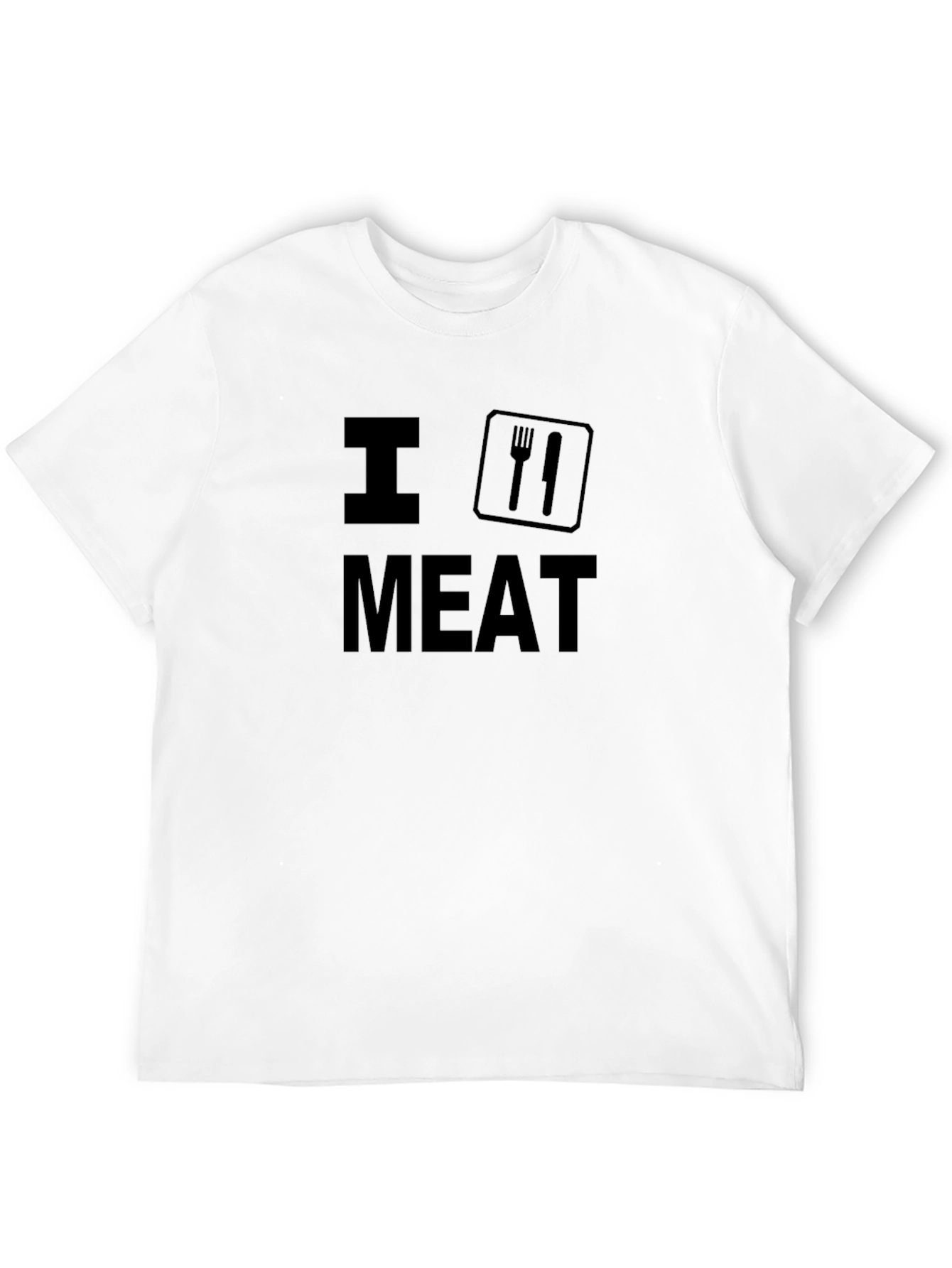 I Love Meat Graphic T-Shirt - Black Casual Tee