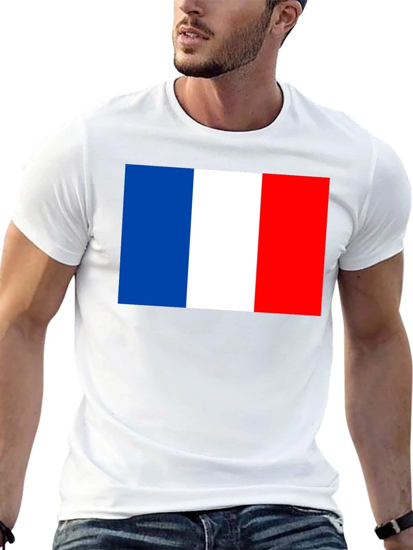 France Flag Graphic T-Shirt - Black Casual Tee