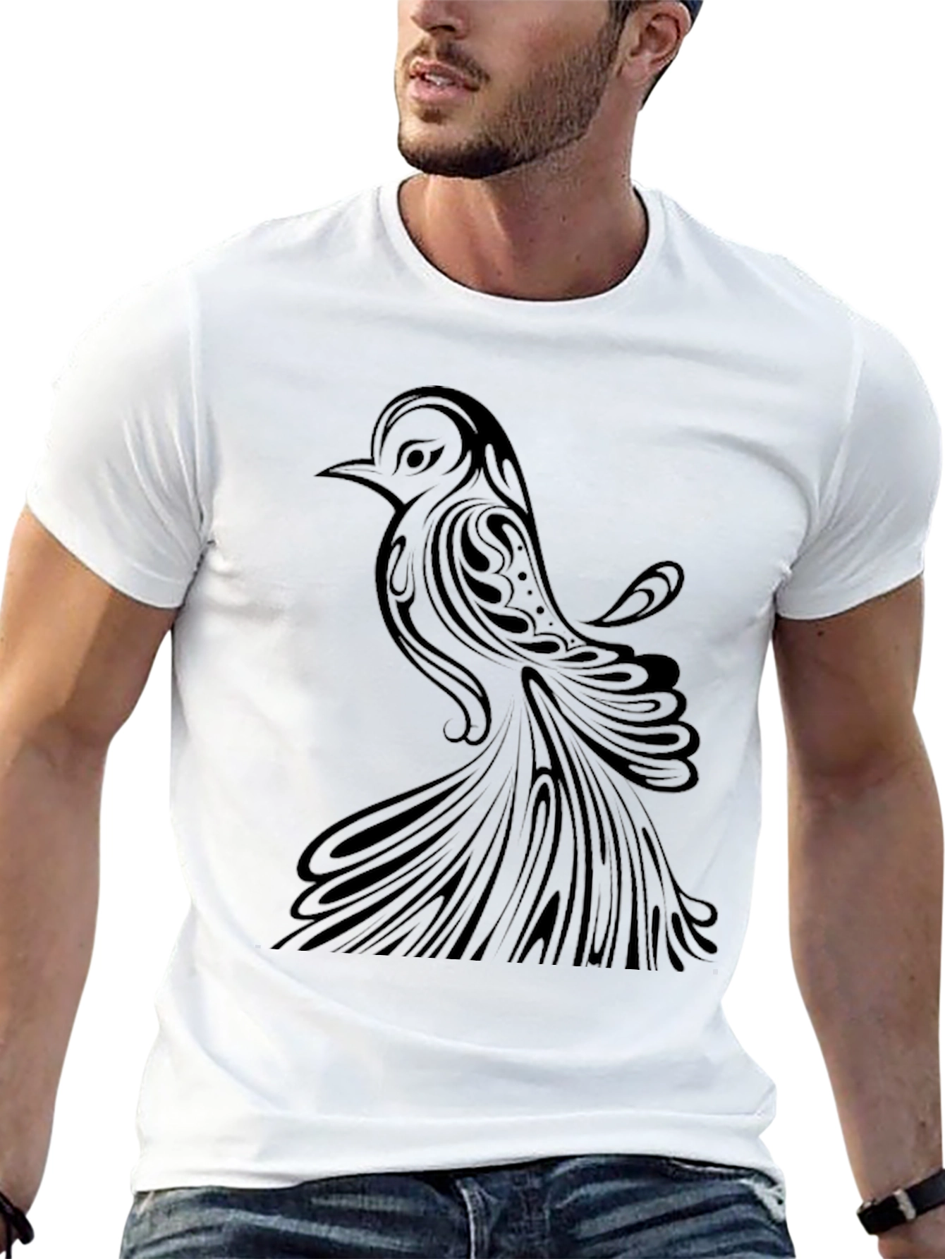 Bird Graphic Print T-Shirt