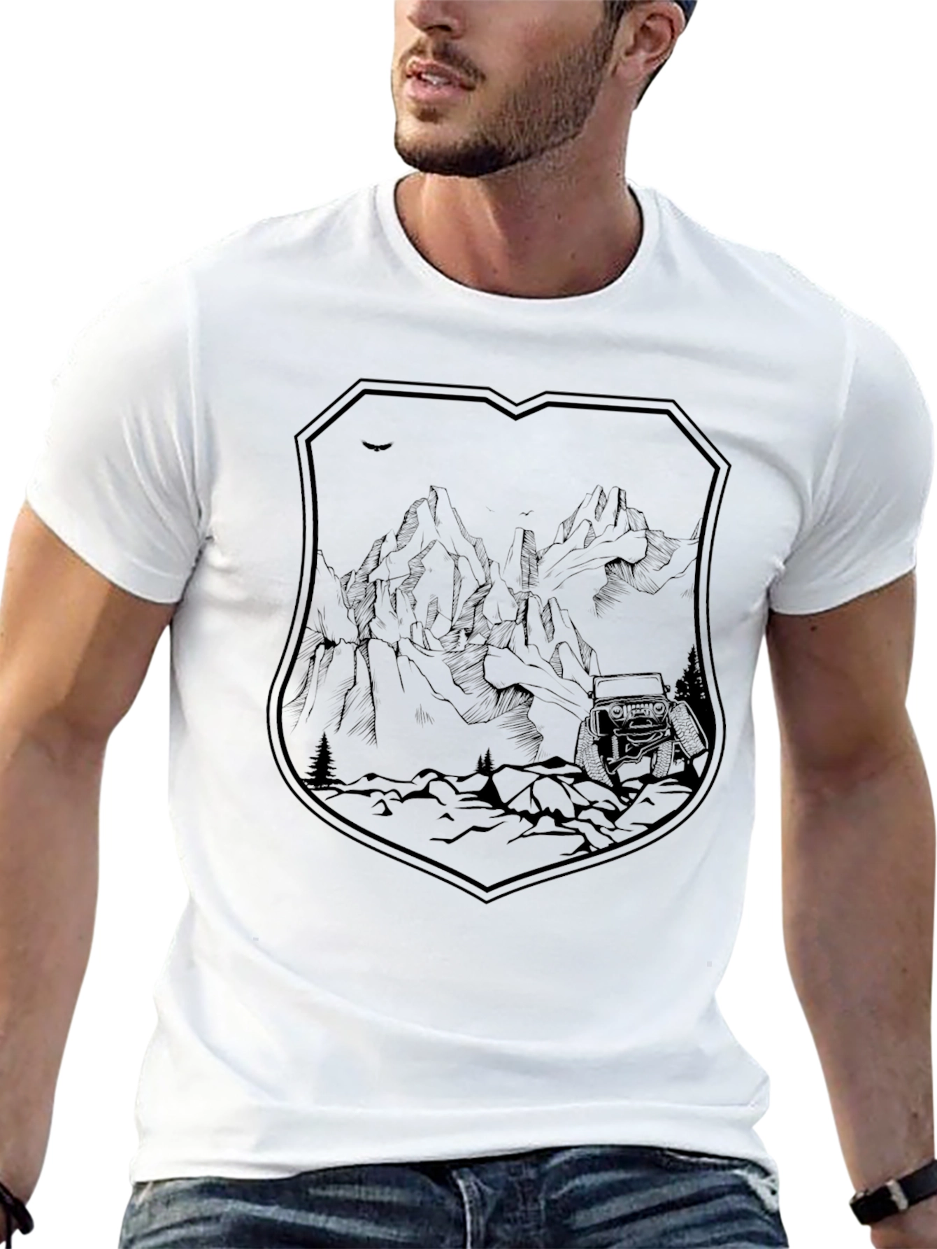 Mountain Adventure Graphic Tee - Black