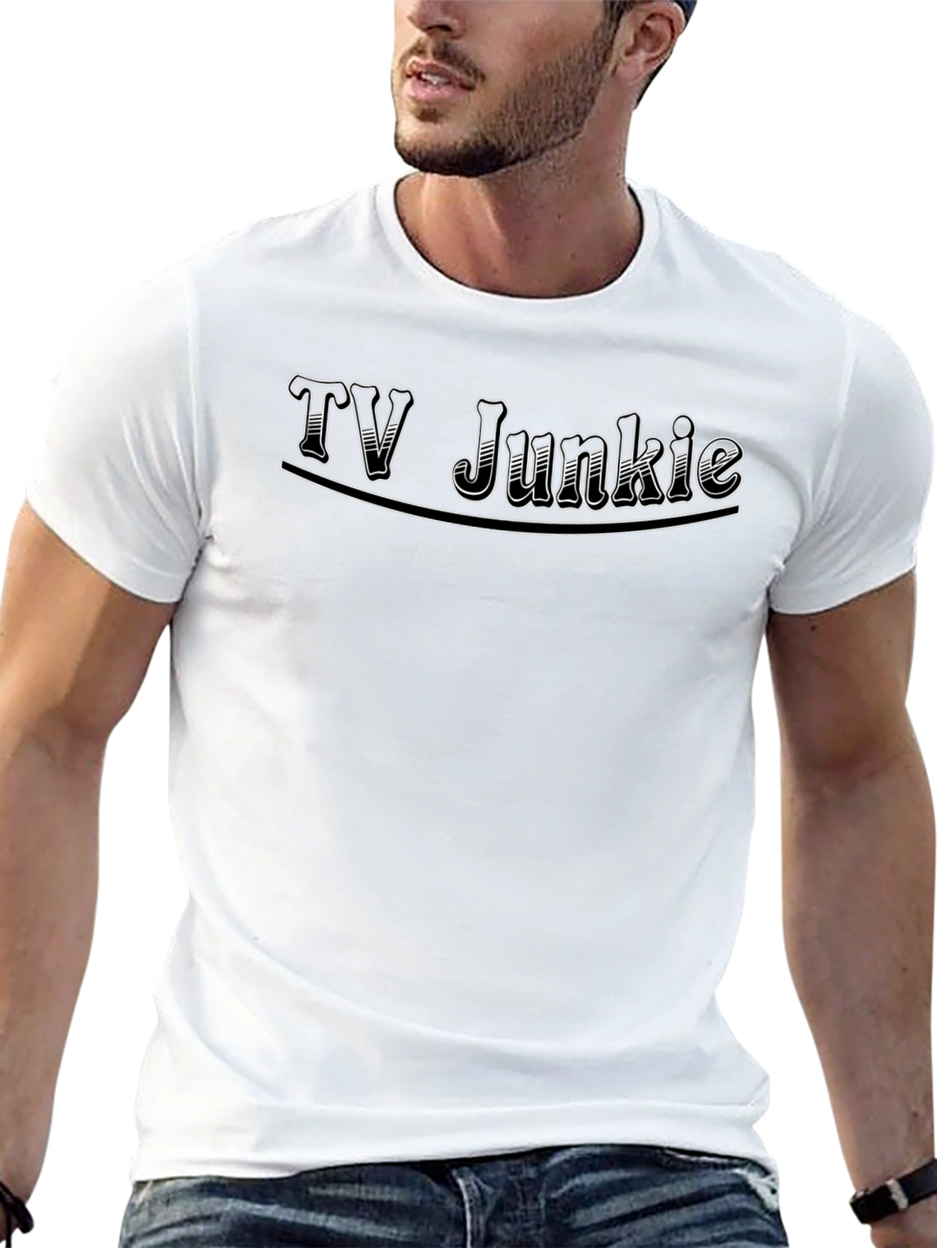 TV Junkie Black T-Shirt - Graphic Tee