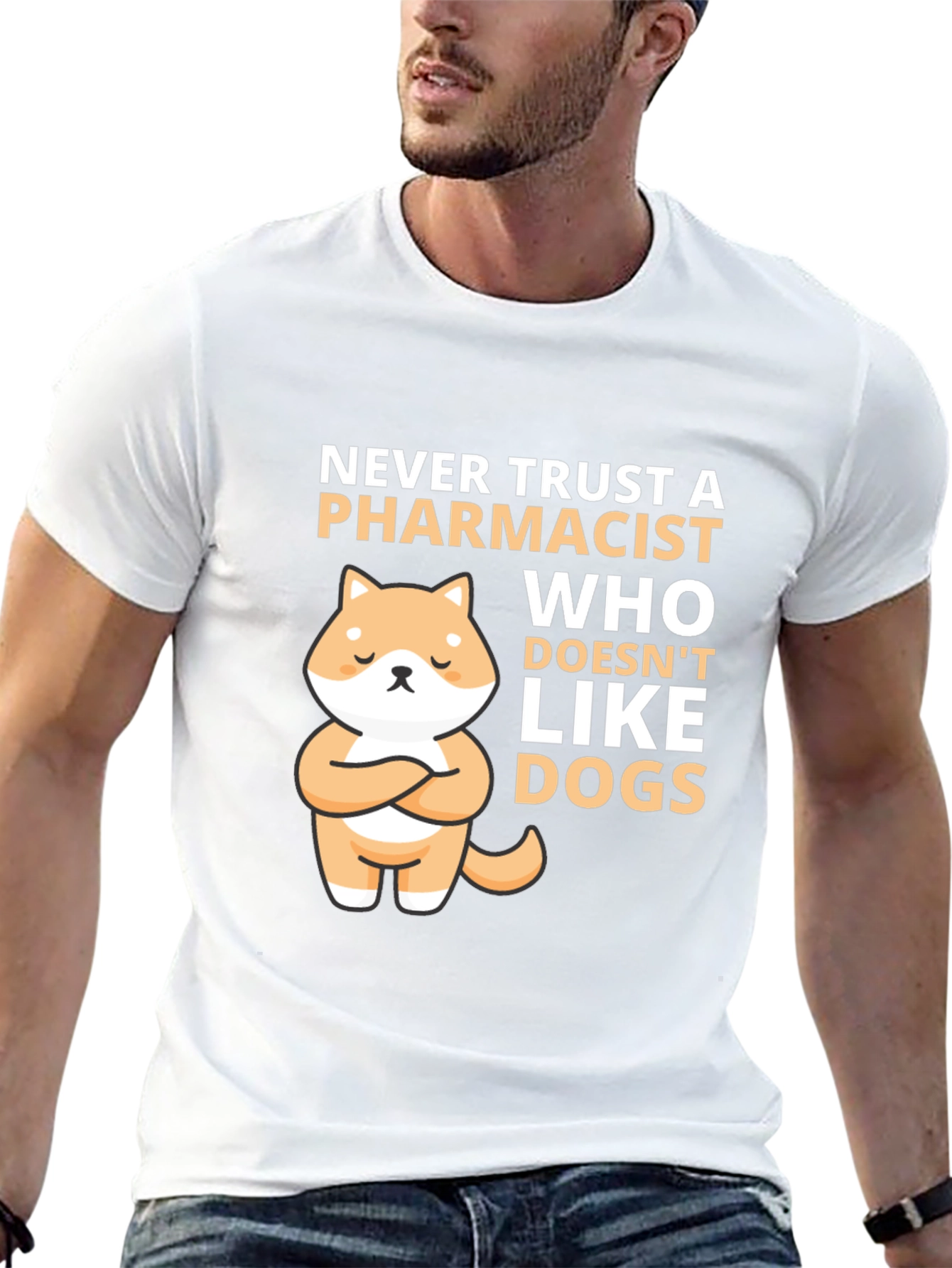 Pharmacist & Dog Lover T-Shirt: Cute Shiba Inu Design