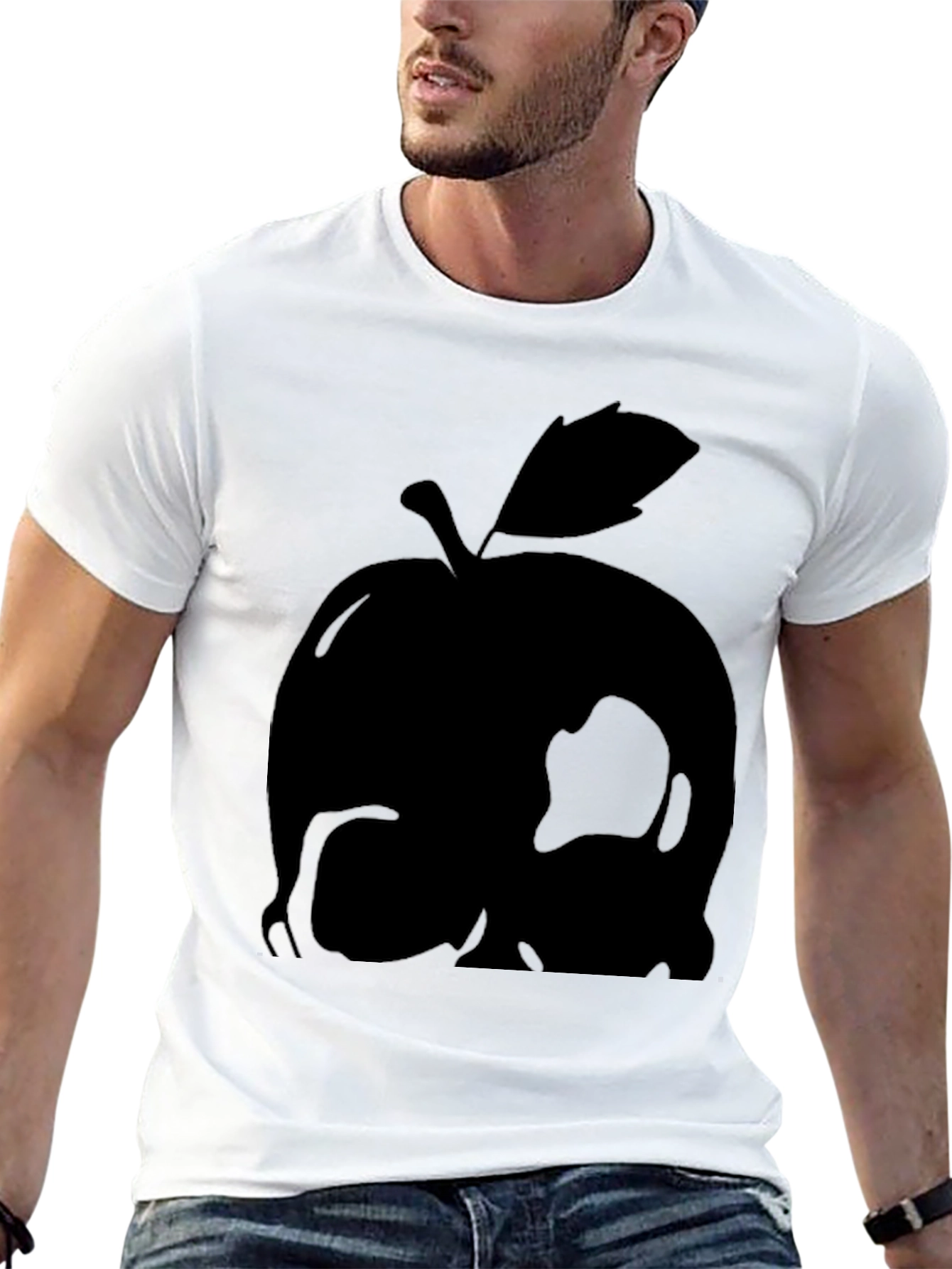 Apple Skull Graphic Tee - Mens Black T-Shirt