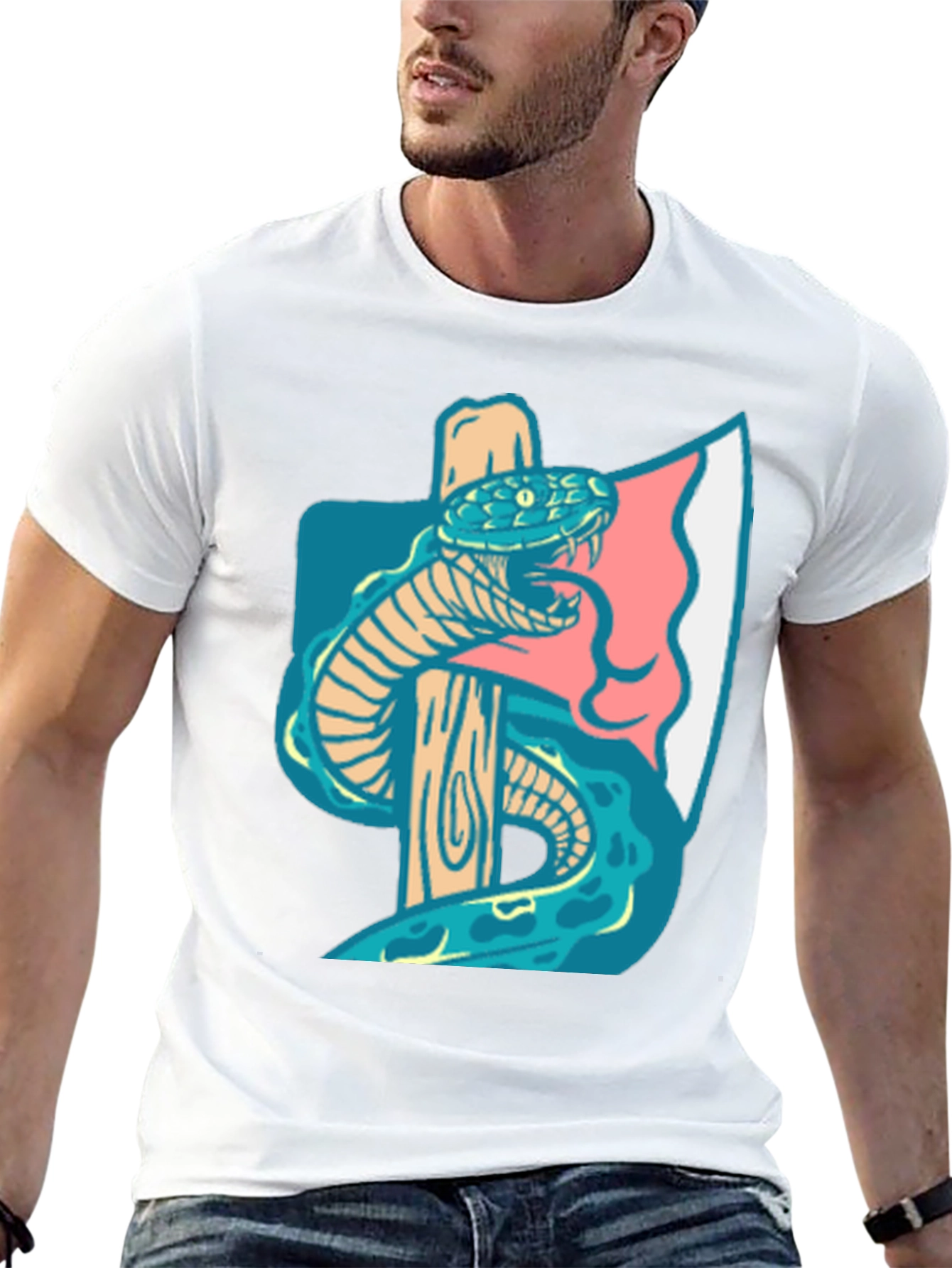 Axe & Snake Graphic Tee - Cool Casual Style