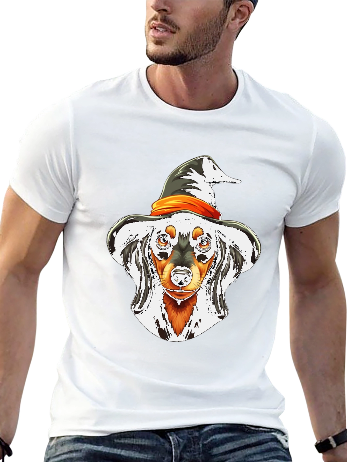 Halloween Dachshund Witch T-Shirt