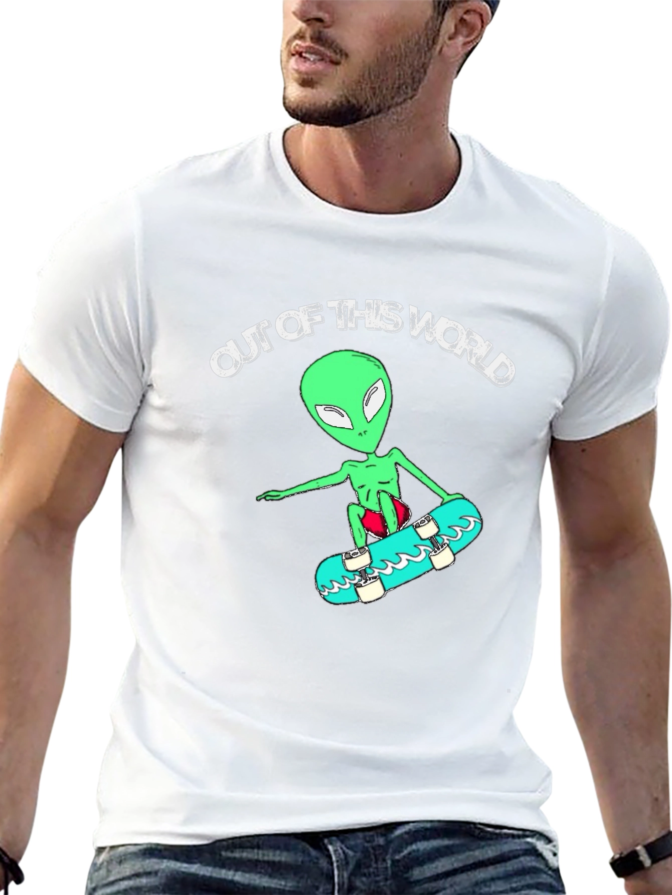 Out of This World Alien Skateboard T-Shirt