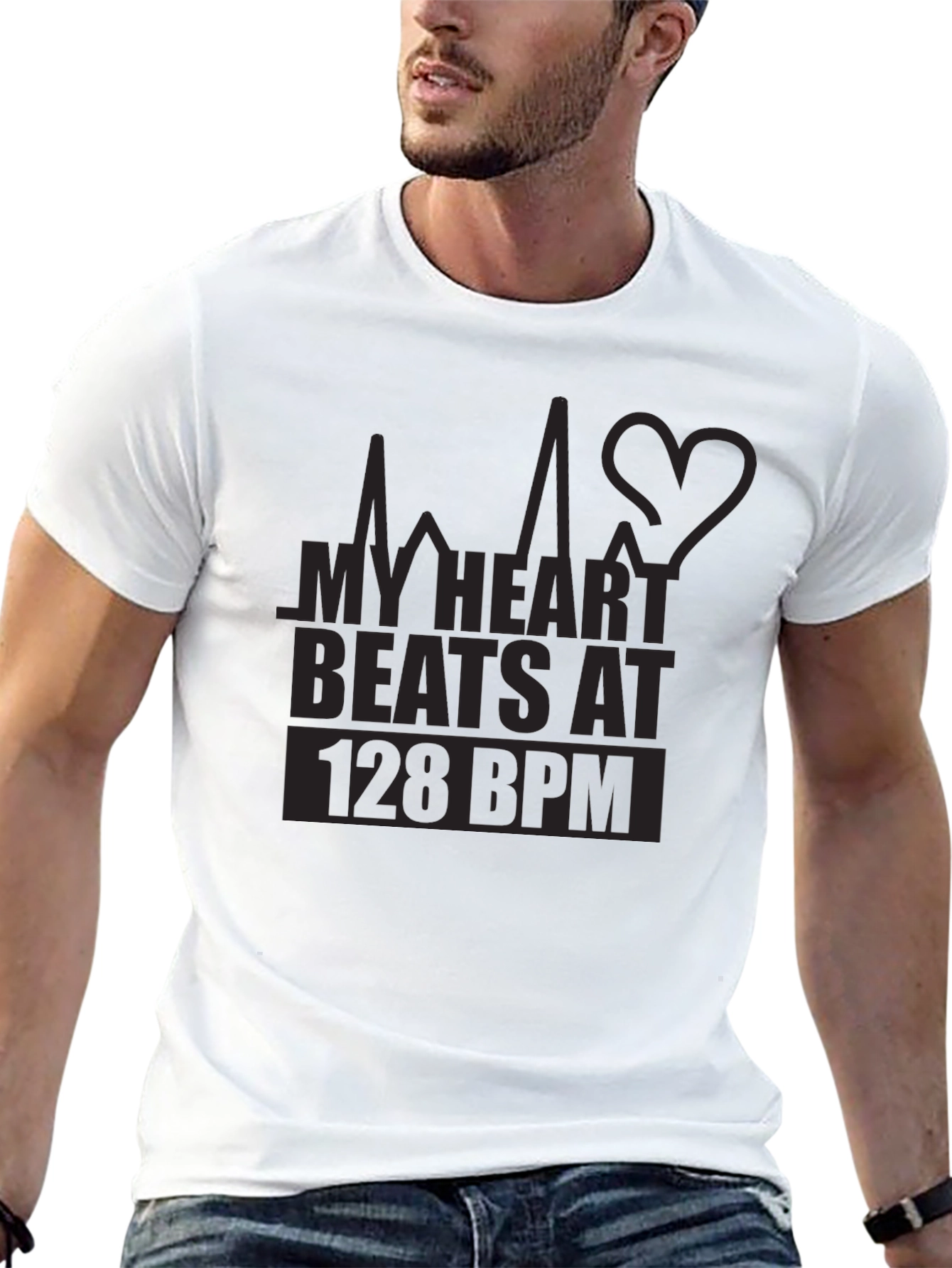 My Heart Beats at 128 BPM Graphic T-Shirt