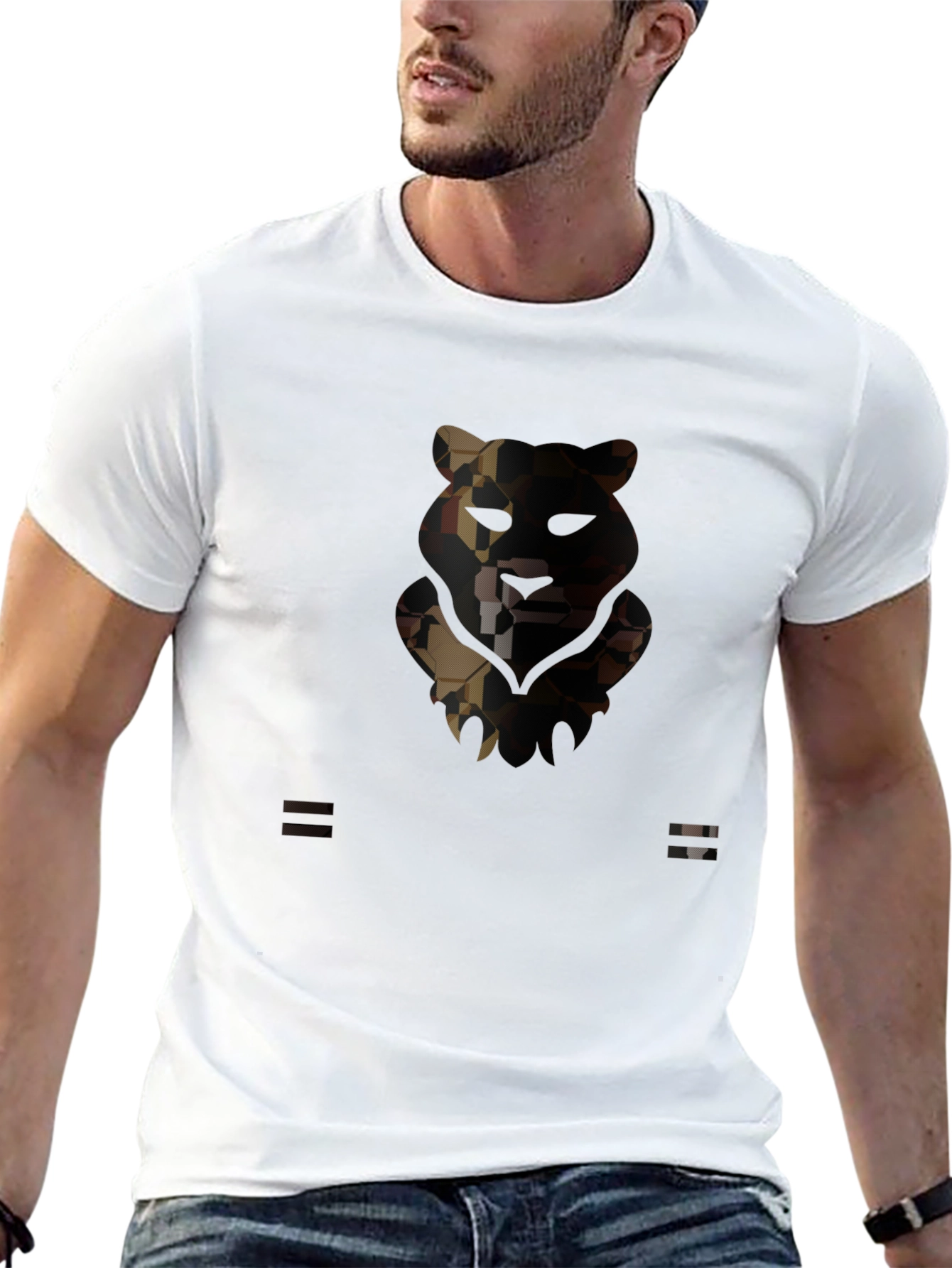 Urban Camo Bear Graphic T-Shirt