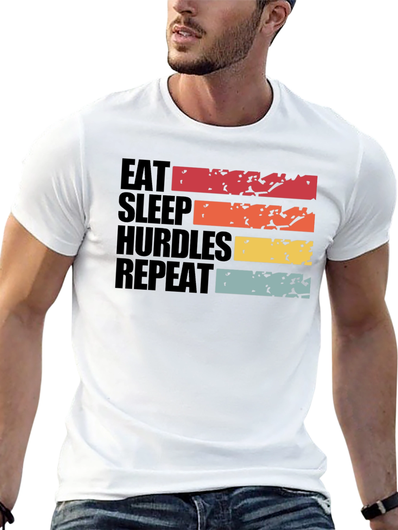 Eat Sleep Hurdles Repeat Graphic Tee