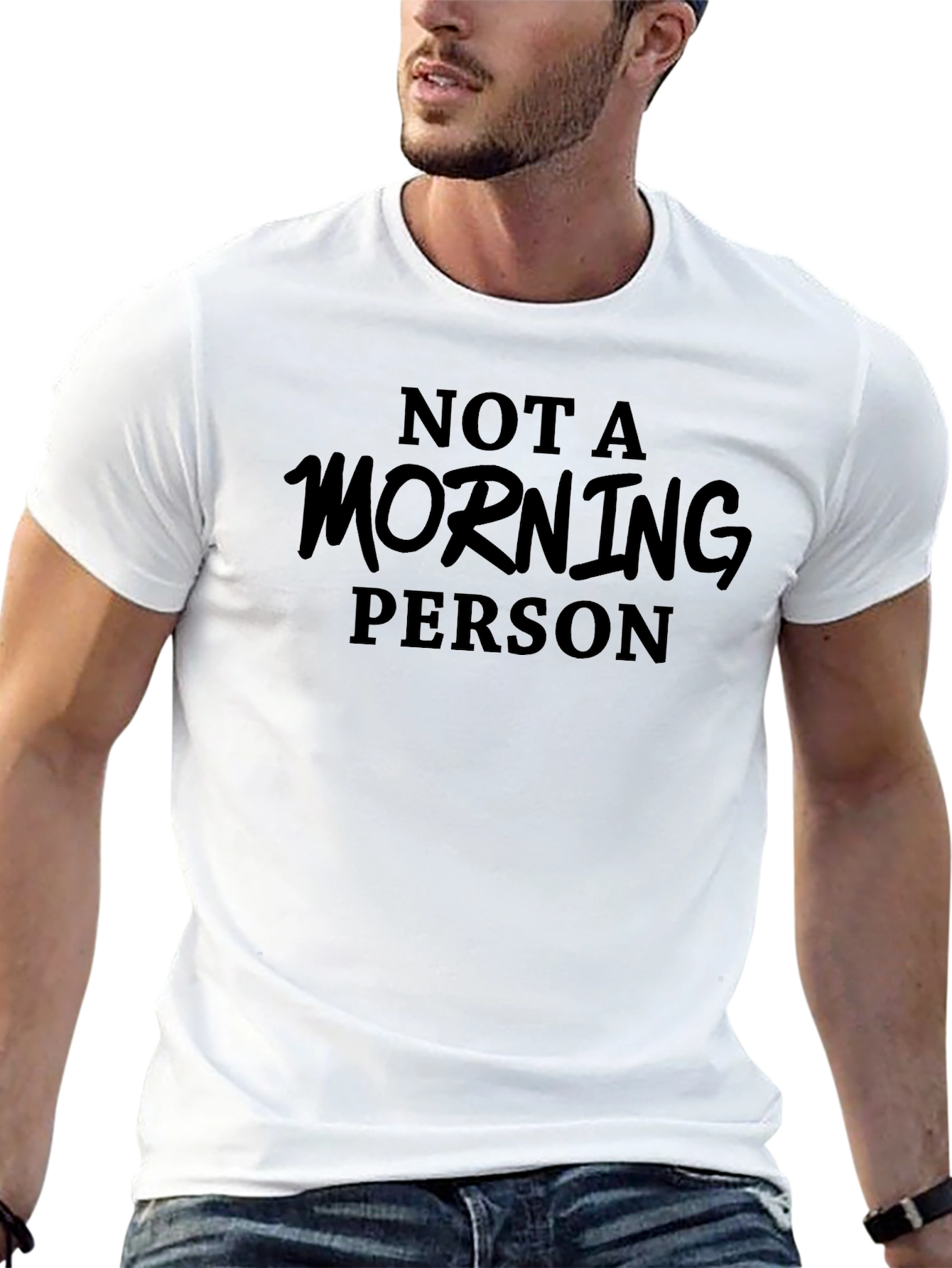 Not a Morning Person Graphic Tee - Black
