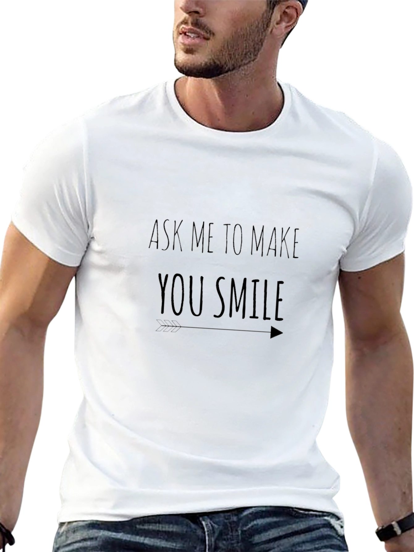 Ask Me To Make You Smile Black Graphic Tee