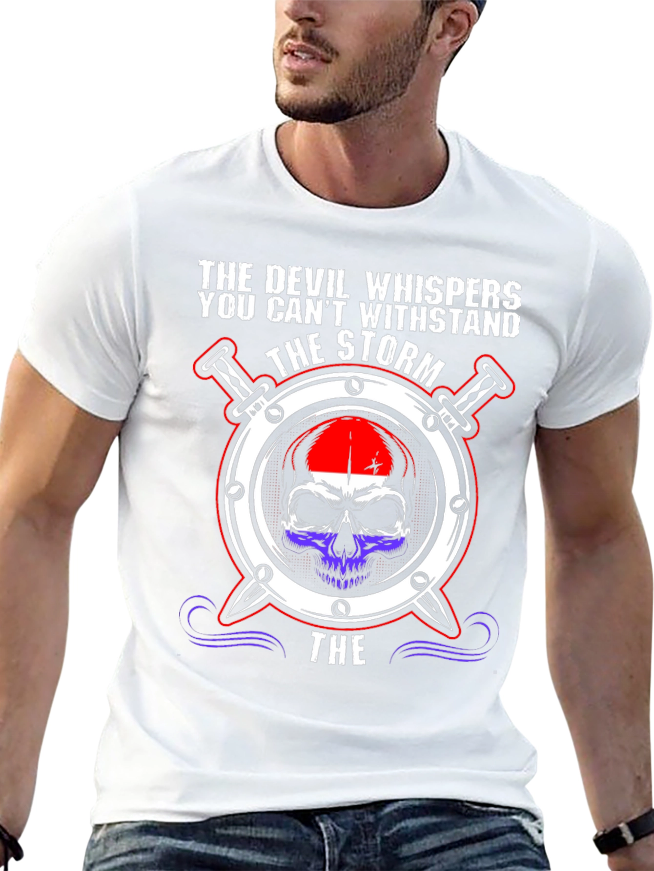 Devil Whispers the Storm Graphic Tee