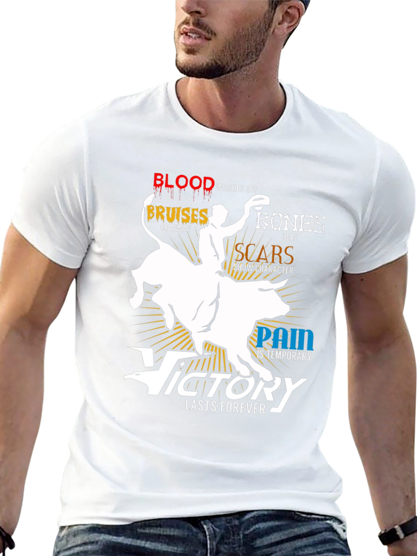 Rodeo Victory T-Shirt Bull Rider Graphic Tee