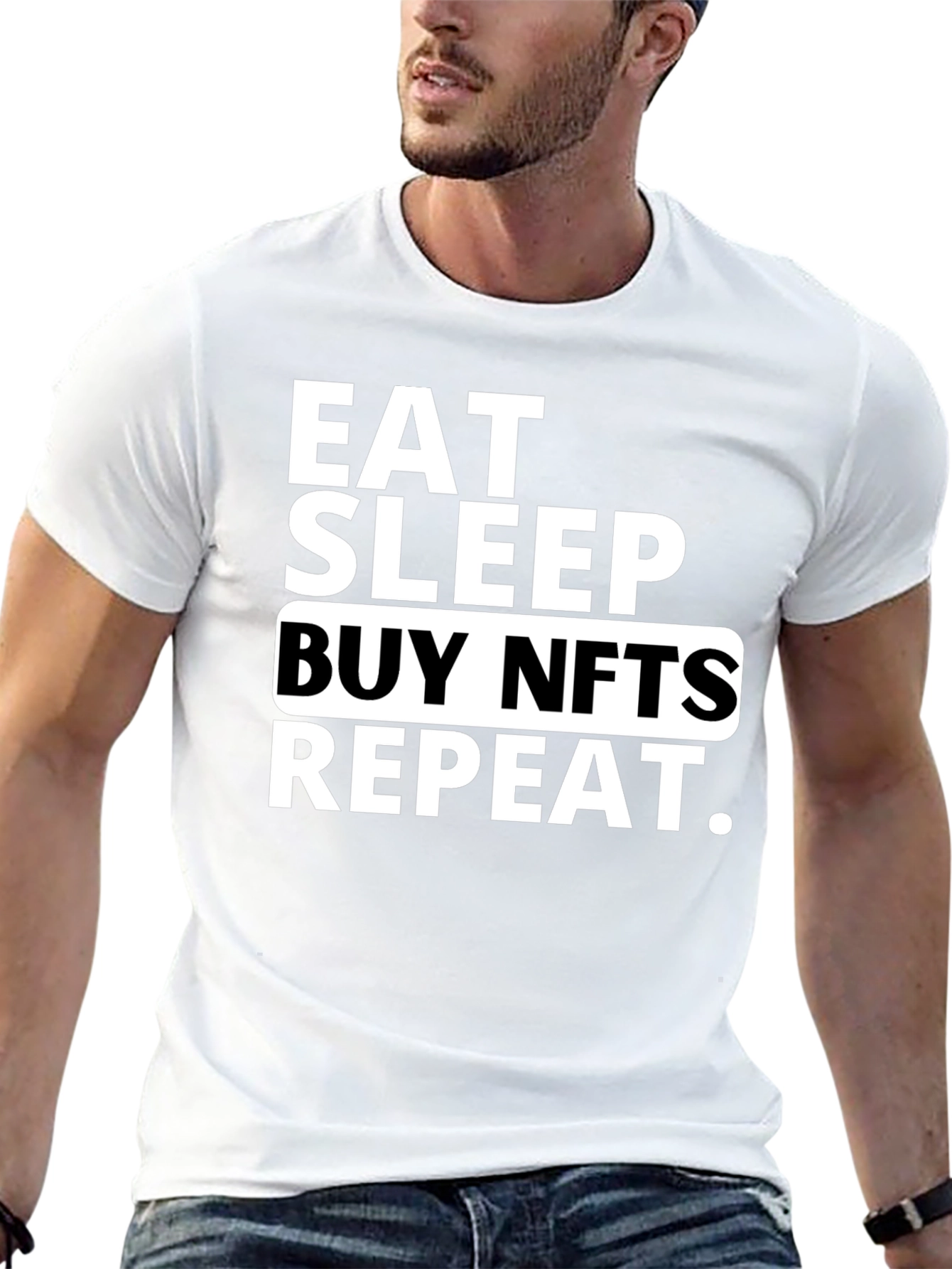 Eat Sleep Buy NFTs Repeat Black T-Shirt