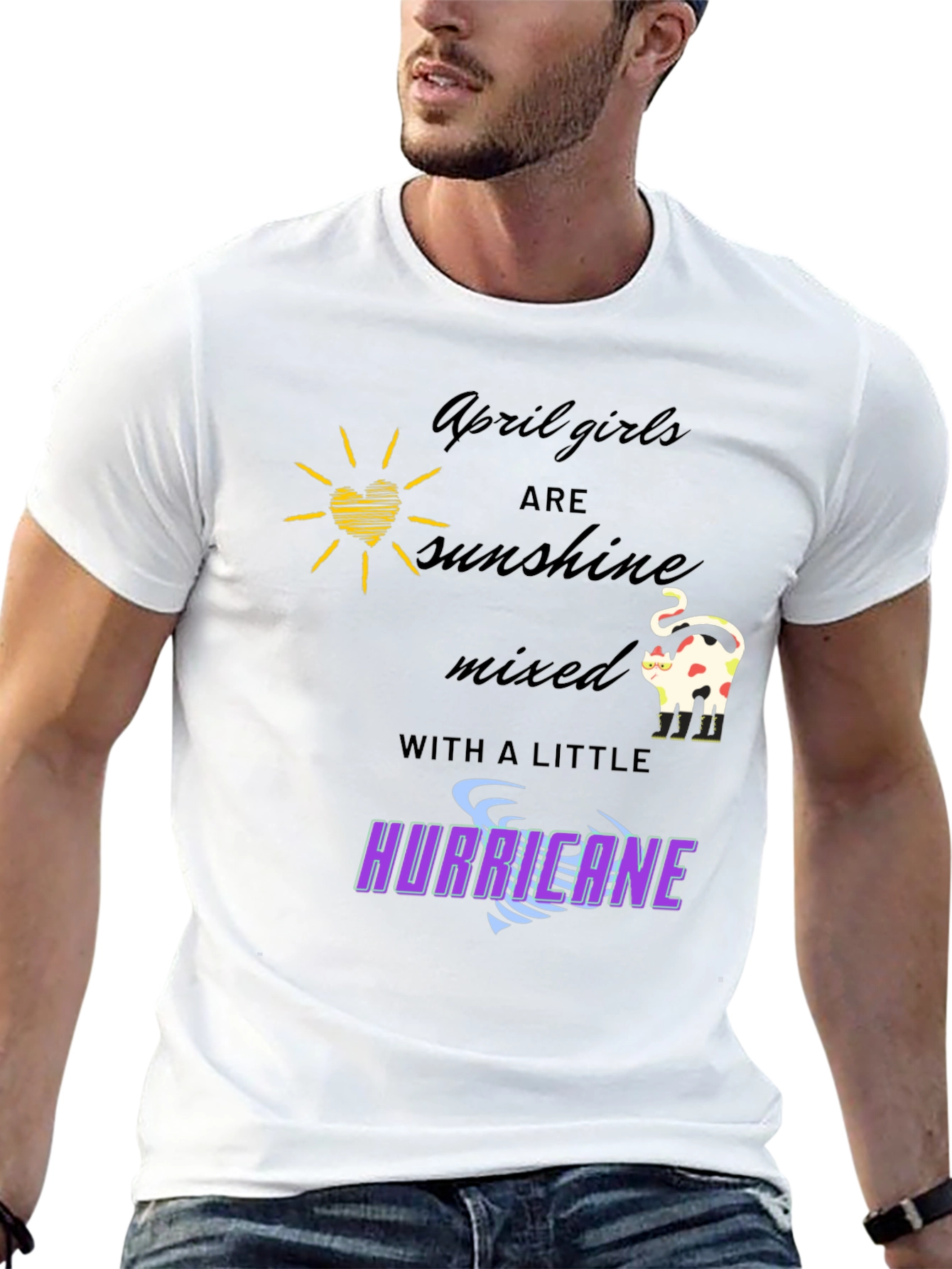 April Girls Sunshine Hurricane Graphic T-Shirt