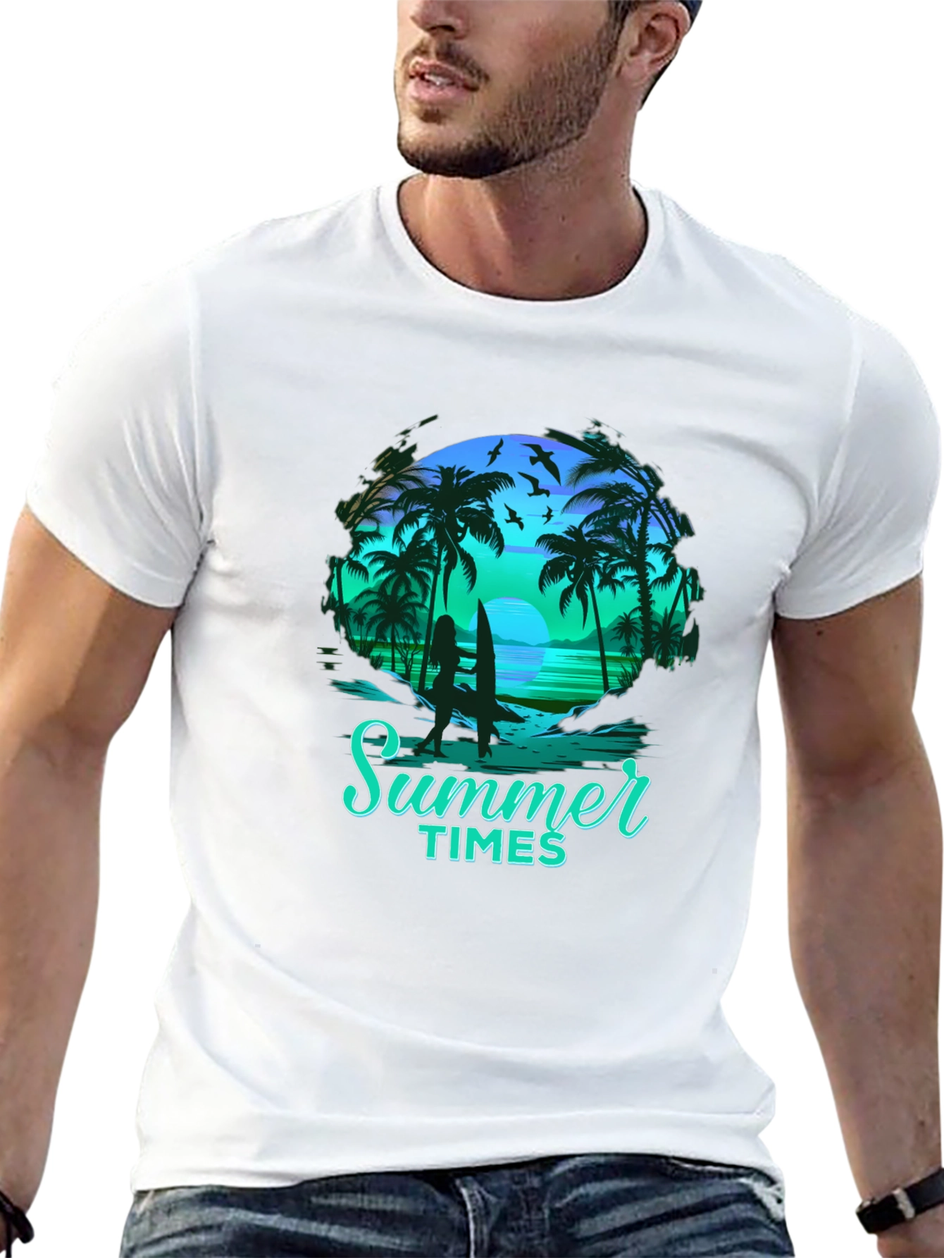 Summer Times Graphic Tee - Tropical Beach Shirt