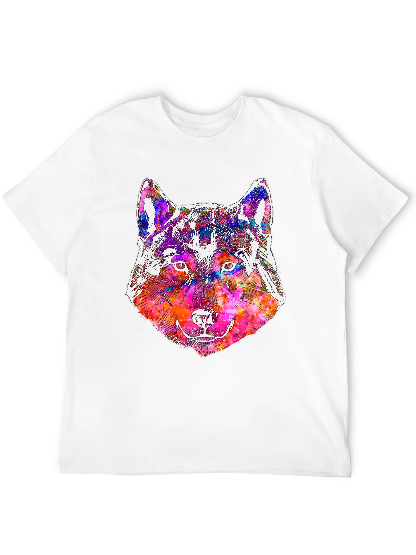 Abstract Wolf Graphic Tee - Black Unisex T-Shirt