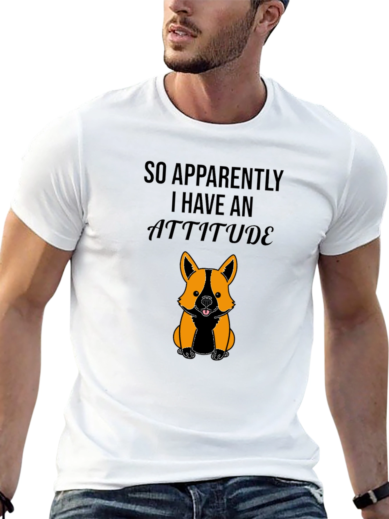 Attitude Dog Graphic Tee - Soft Cotton Casual Wear