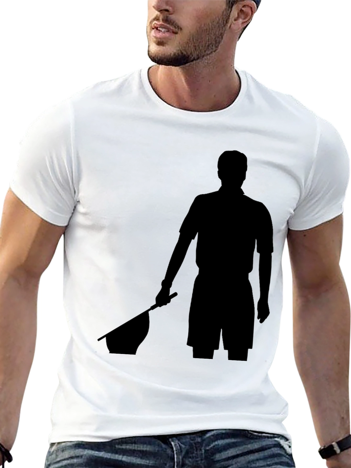 Black T-Shirt with Silhouette Graphic